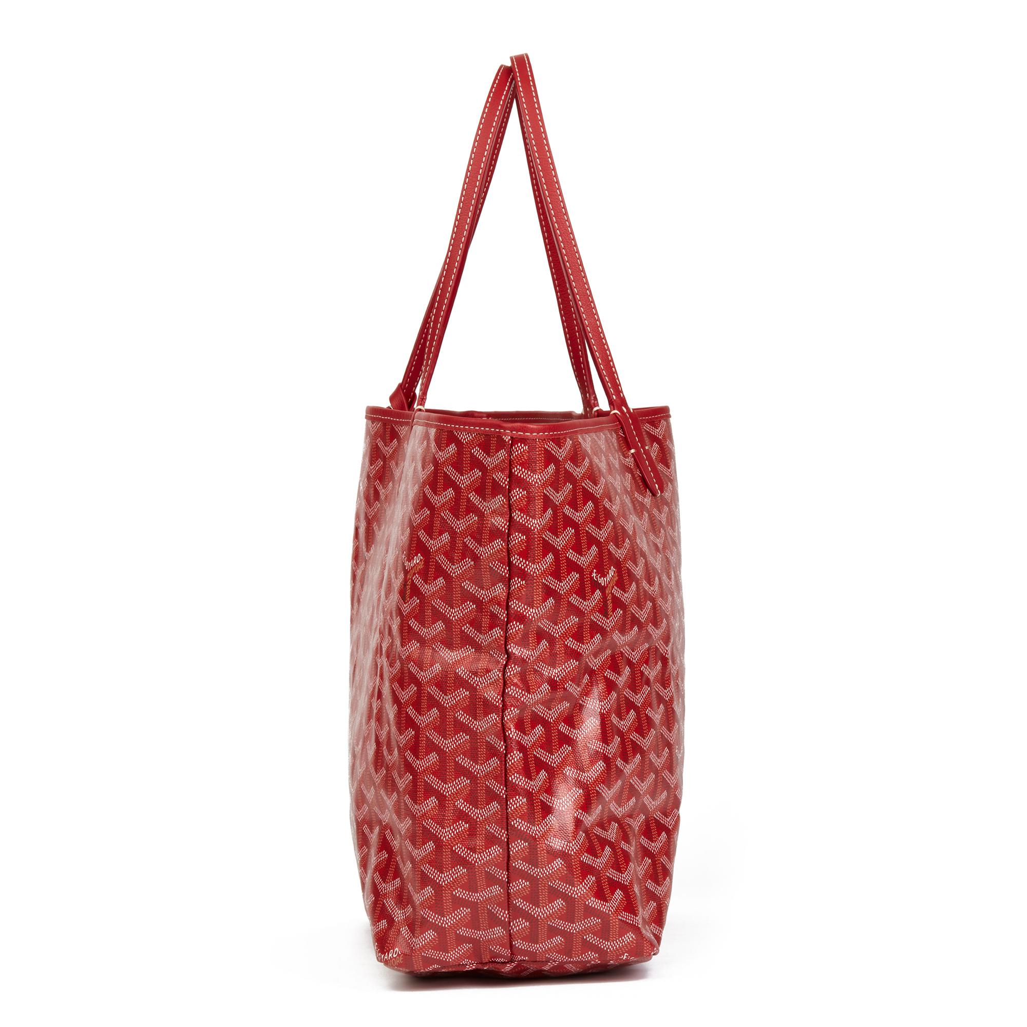 GOYARD
Red Chevron Coated Canvas St Louis PM

Reference: HB2717
Serial Number: AAS020166
Age (Circa): 2010
Accompanied By: Goyard Dust Bag, Interior Pouch
Authenticity Details: Serial Stamp (Made in Italy)
Gender: Ladies
Type: Shoulder,