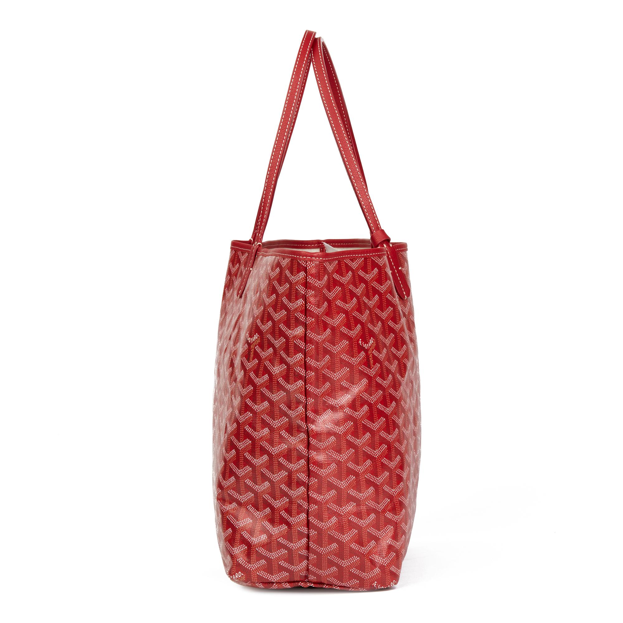 2010 Goyard Red Chevron Coated Canvas St Louis PM In Excellent Condition In Bishop's Stortford, Hertfordshire