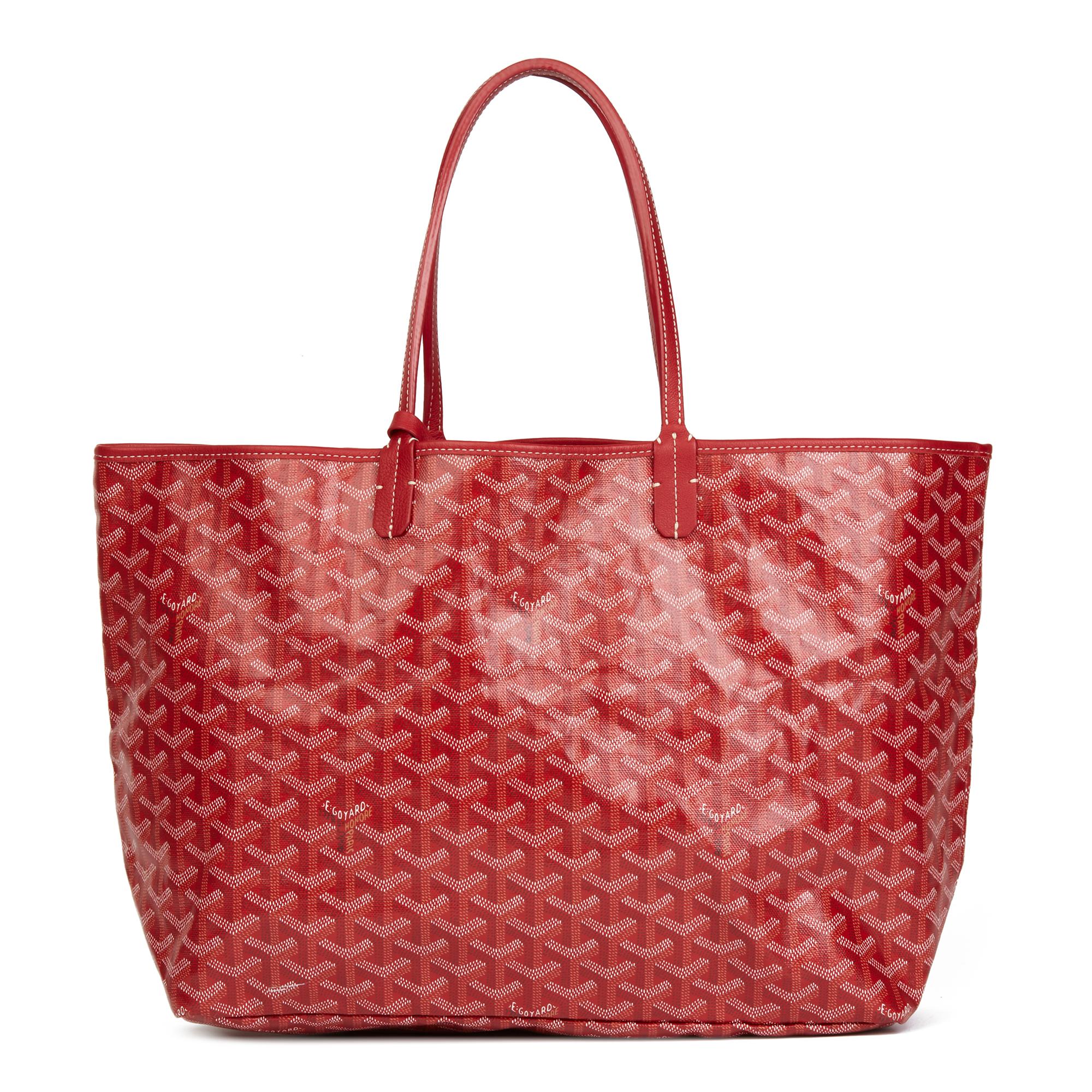 Women's 2010 Goyard Red Chevron Coated Canvas St Louis PM