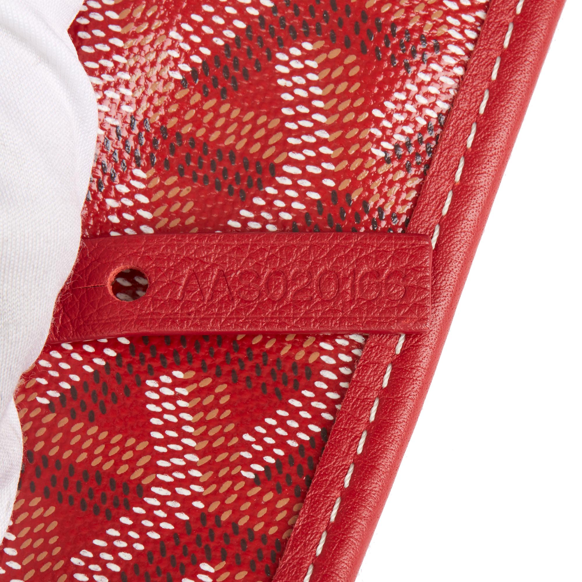 2010 Goyard Red Chevron Coated Canvas St Louis PM 5