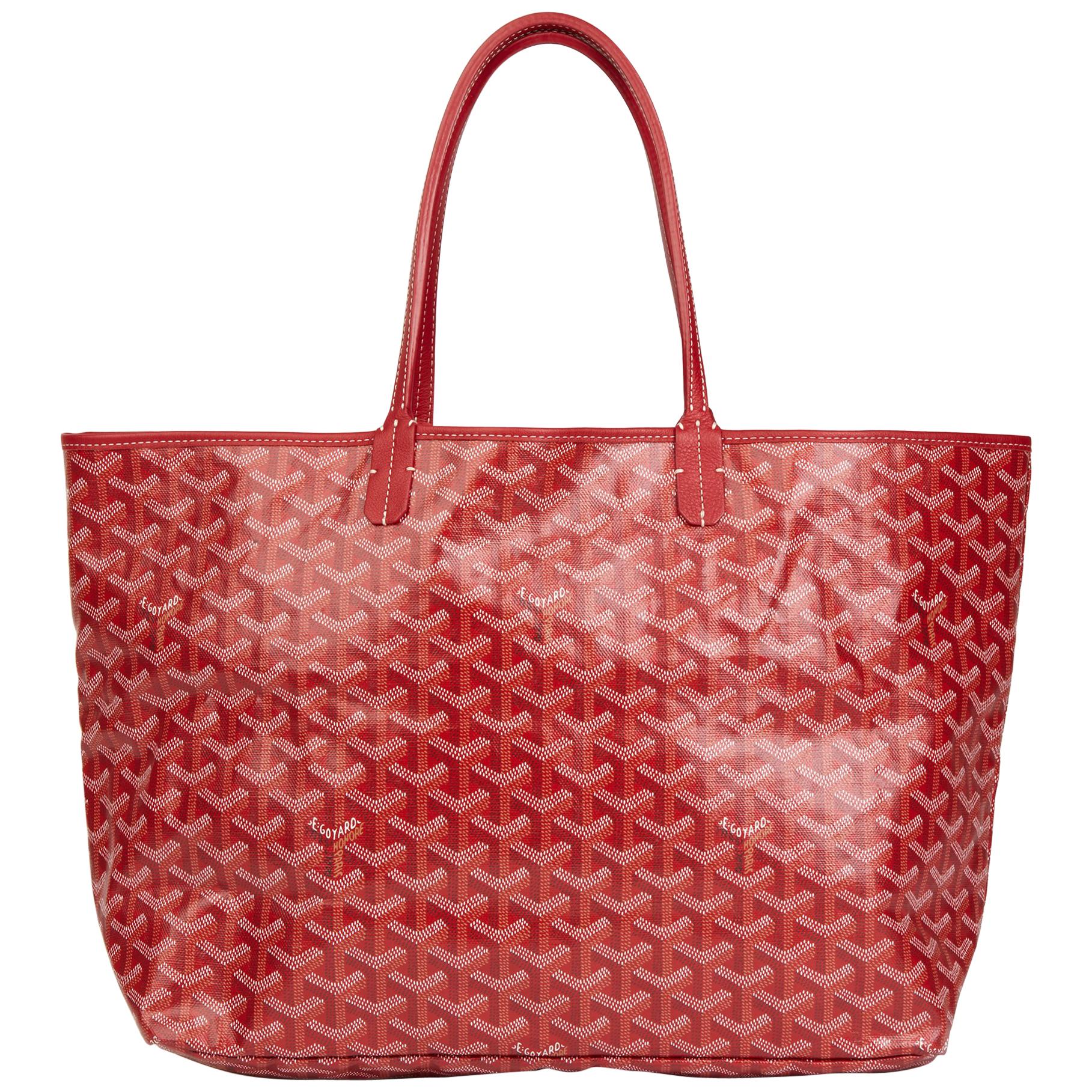 2010 Goyard Red Chevron Coated Canvas St Louis PM