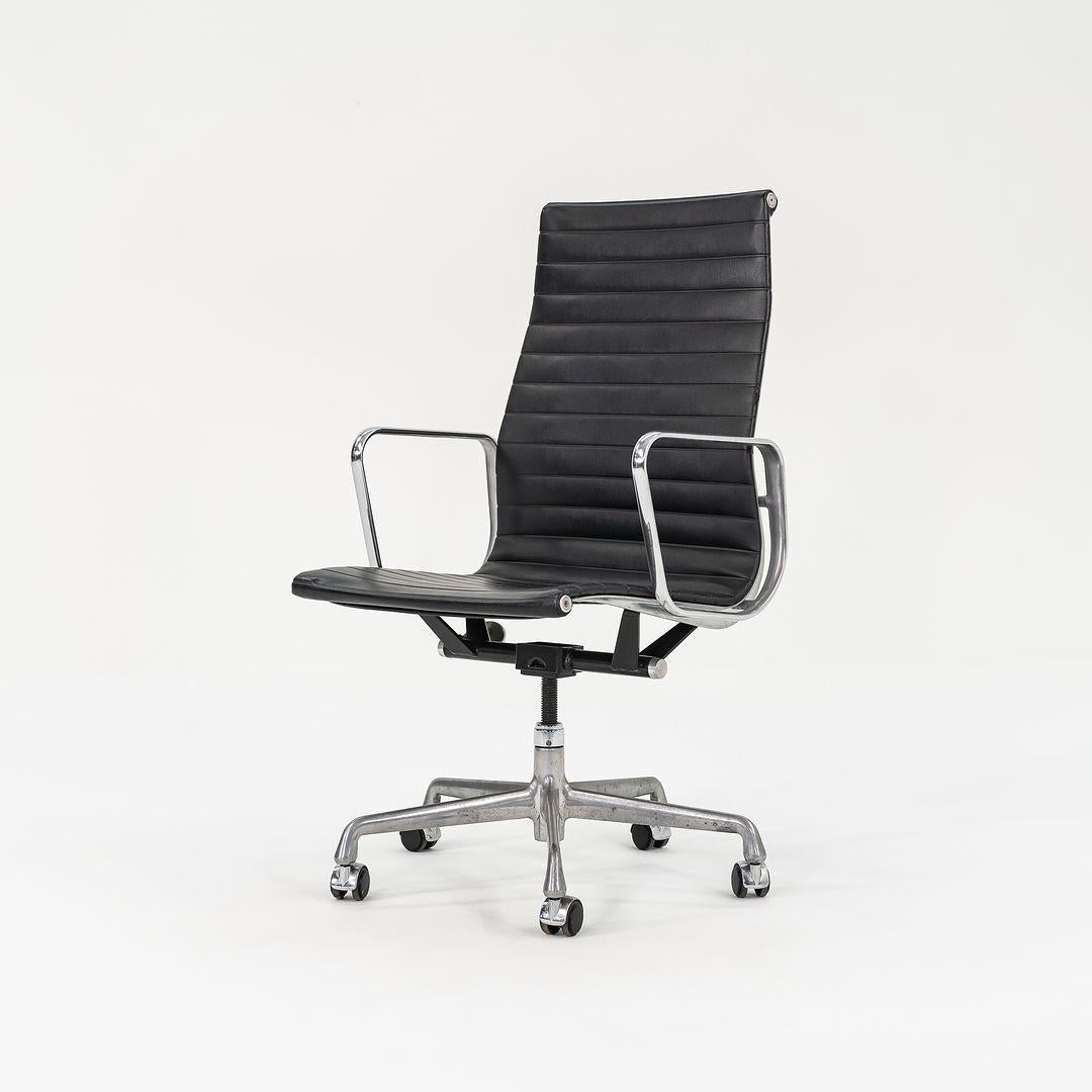 These are Eames Aluminum Group Executive Desk Chairs, initially designed by Charles and Ray Eames for Herman Miller in 1958. These particular examples date to 2010. The listed price includes one chair, and we have two chairs available for individual