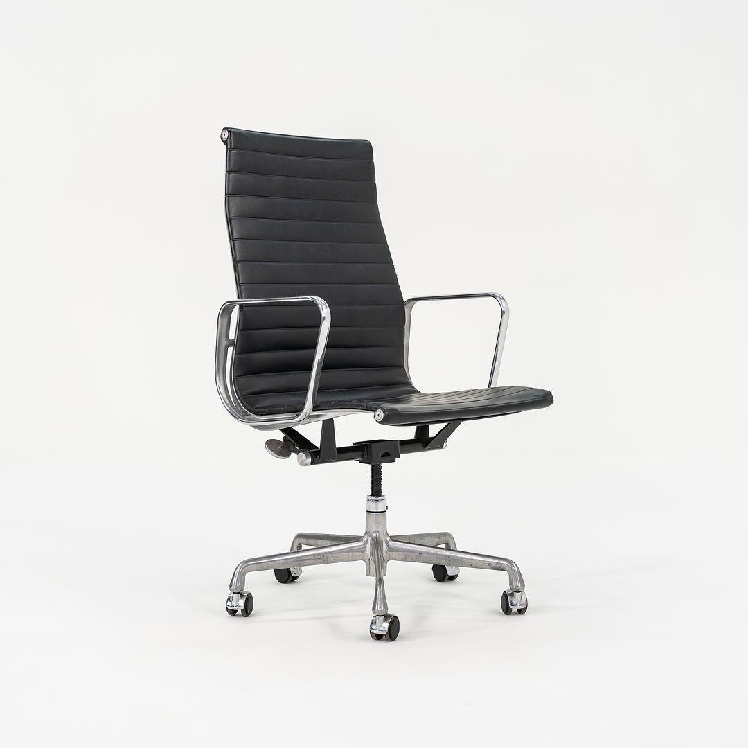 Modern 2010 Herman Miller Eames Aluminum Group Executive Desk Chairs in Naugahyde For Sale