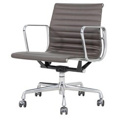 2010 Herman Miller Eames Aluminum Group Management Desk Chair in Brown Leather