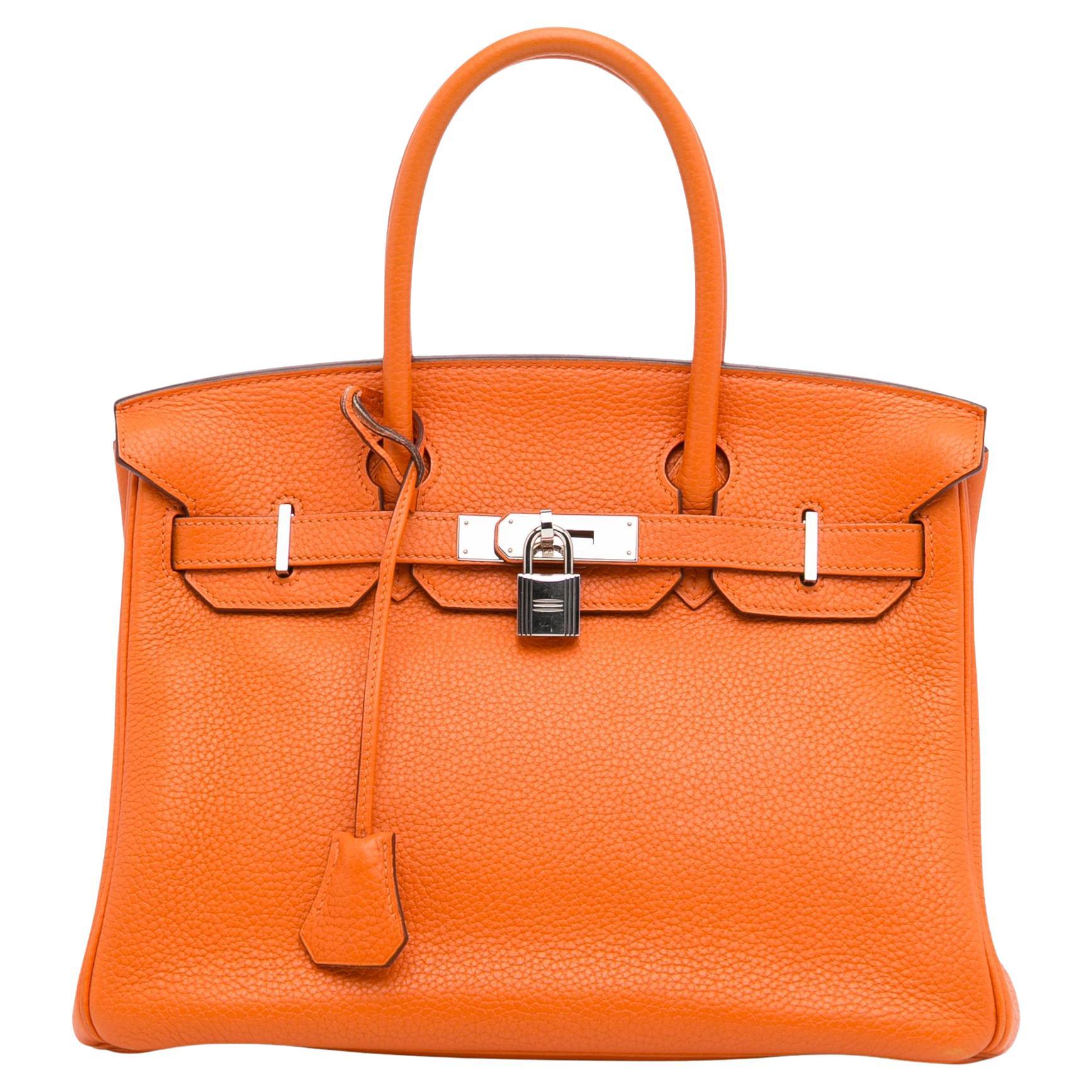 2010 Hermes Birkin in Orange Clemence Leather