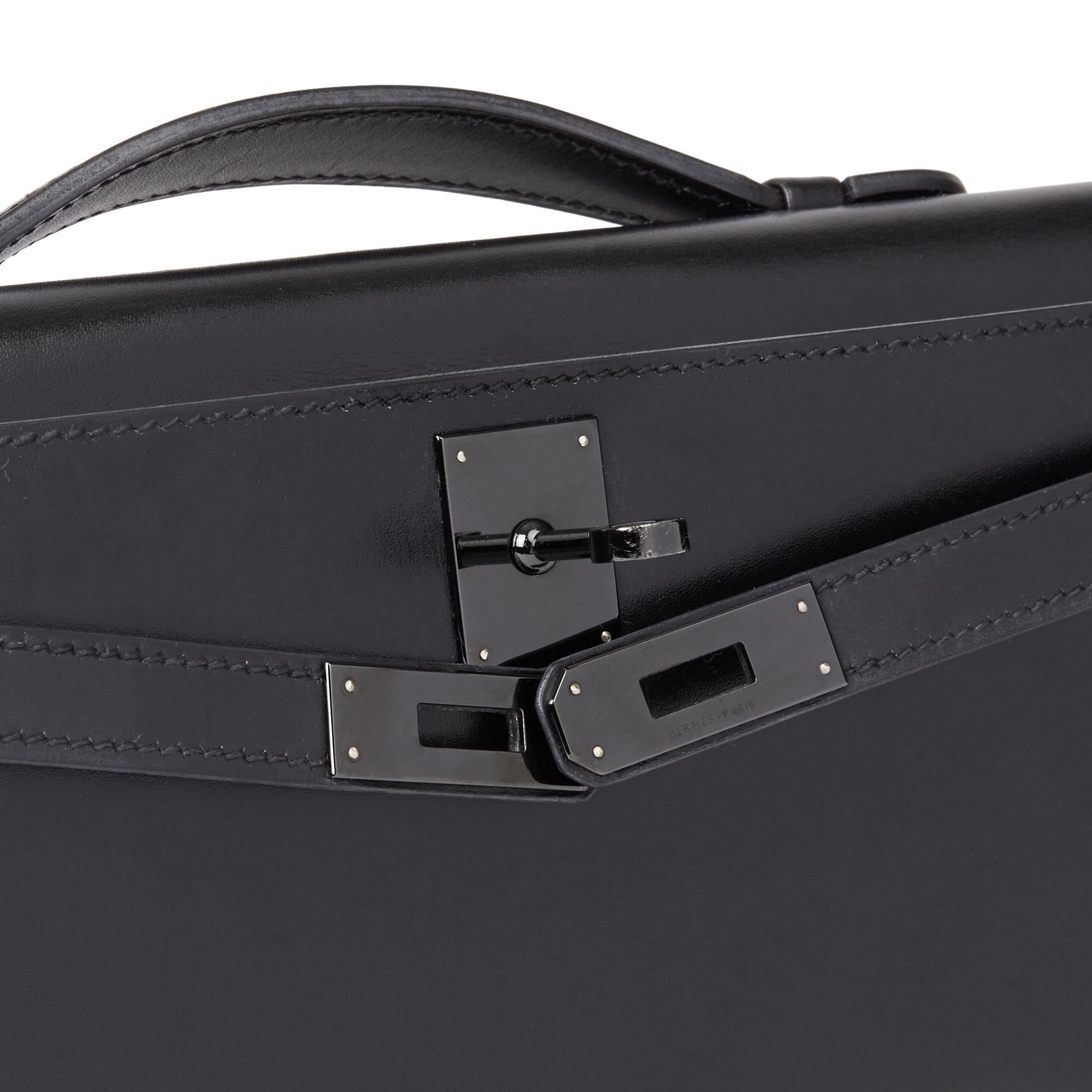 2010 Hermès Black Box Cuir de veau SO Noir Kelly Cut 3