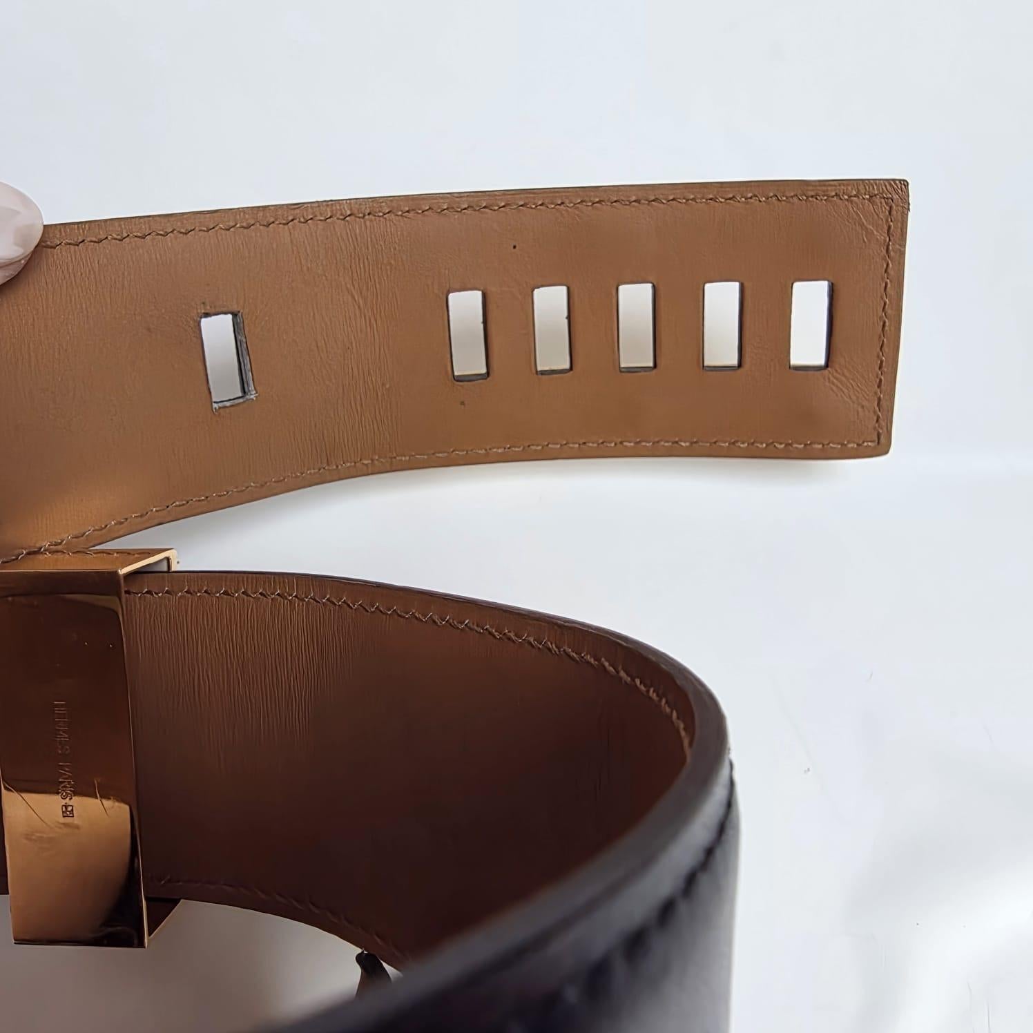 2010 Hermes Black Box Leder Collier de Chien Gürtel im Angebot 1