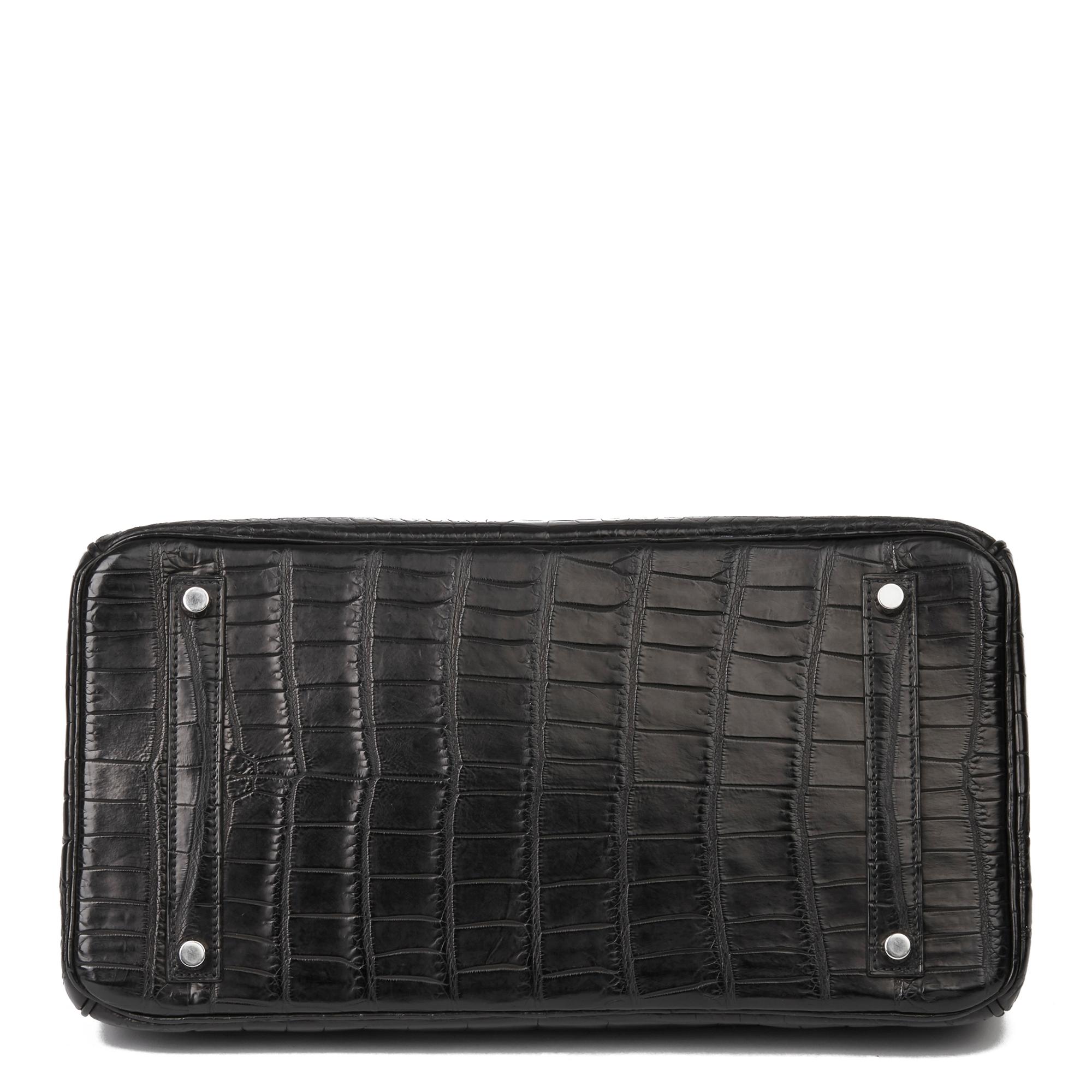 Women's 2010 Hermès Black Matte Crocodile Alligator Leather Birkin 35cm