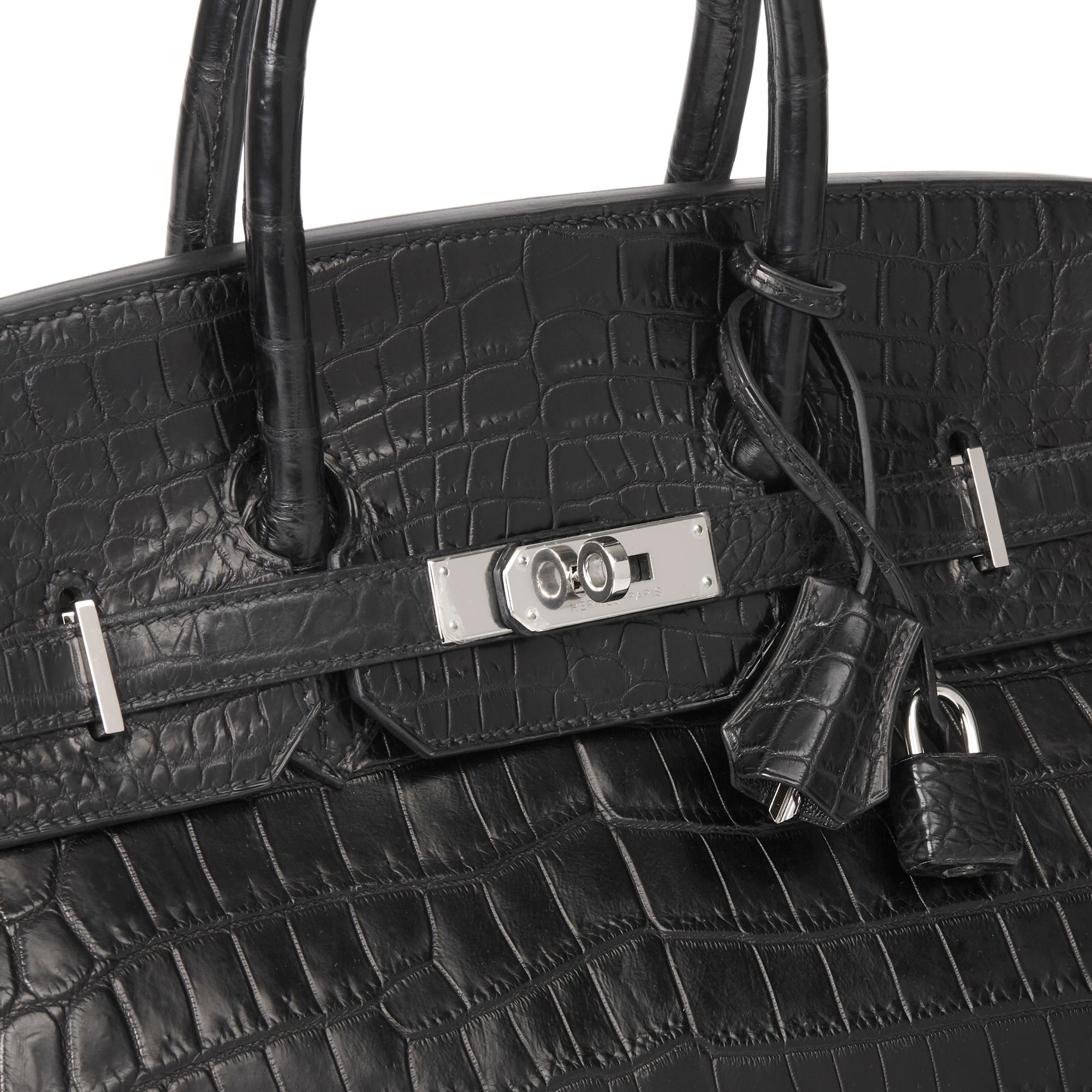2010 Hermès Black Matte Crocodile Alligator Leather Birkin 35cm 1