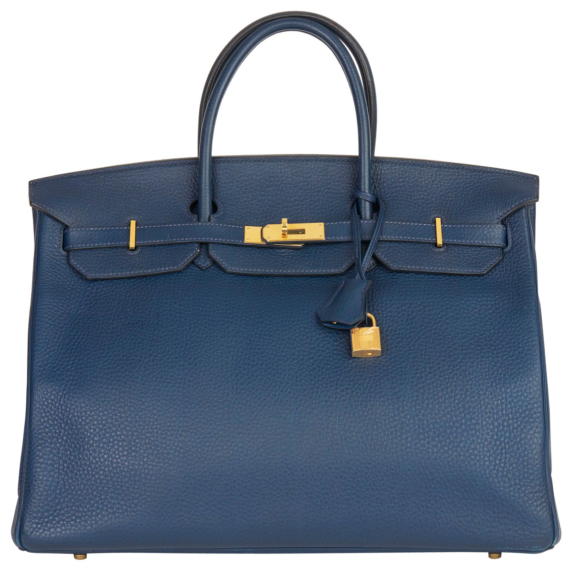 2010 Hermès Bleu de Malte Clemence Leather Birkin 40cm