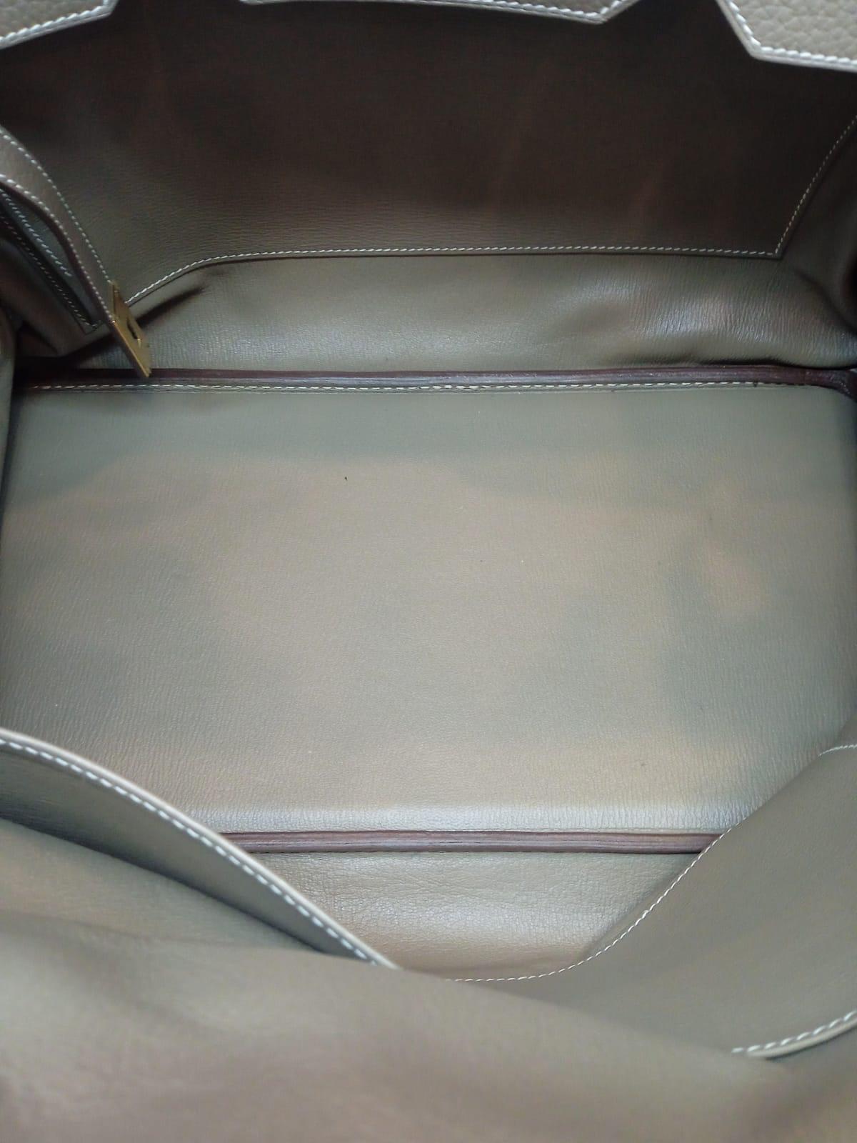 2010 Hermes Etoupe Togo Leather Birkin 40 Bag Gold Hardware 5