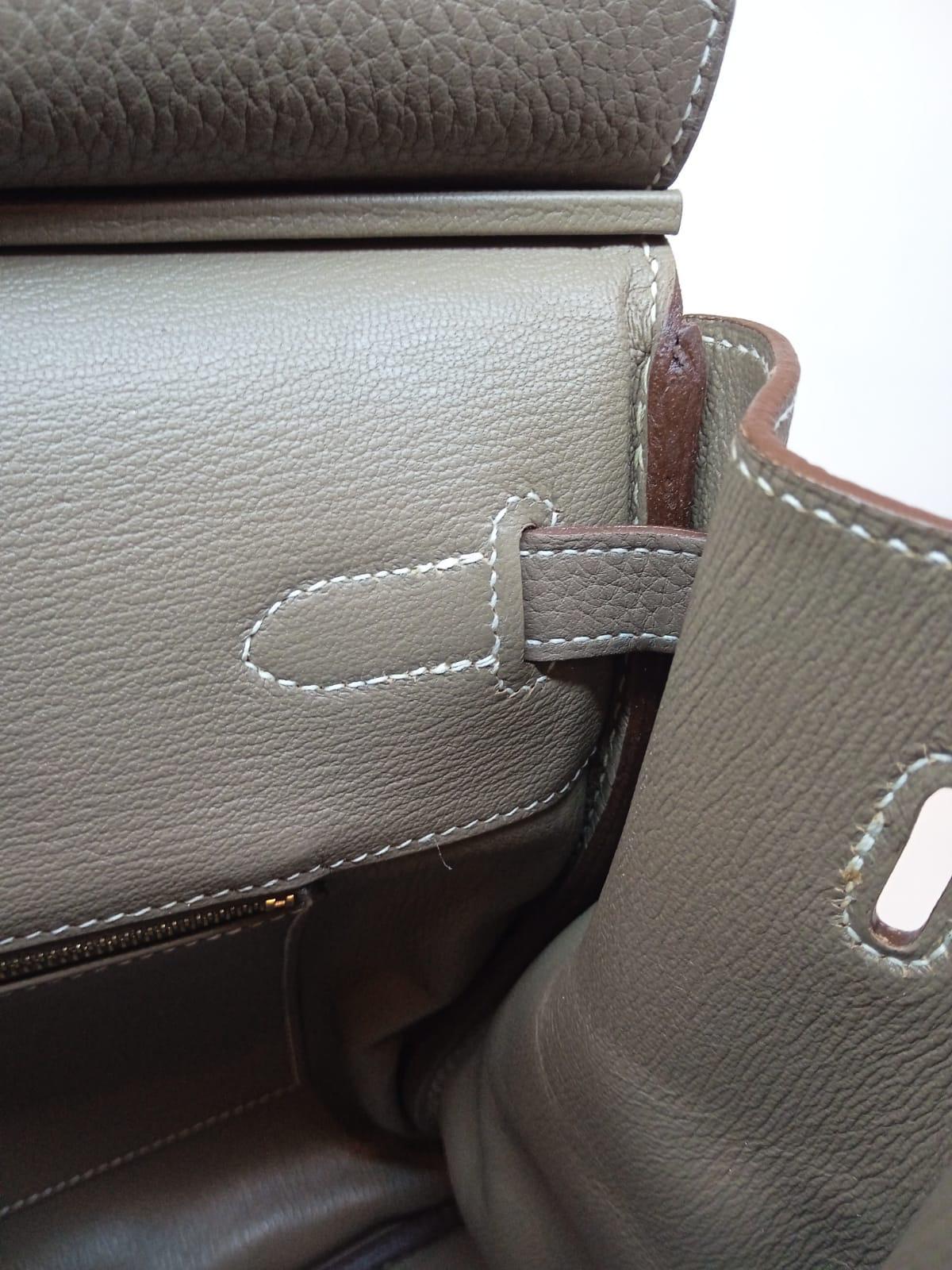 2010 Hermes Etoupe Togo Leather Birkin 40 Bag Gold Hardware 7