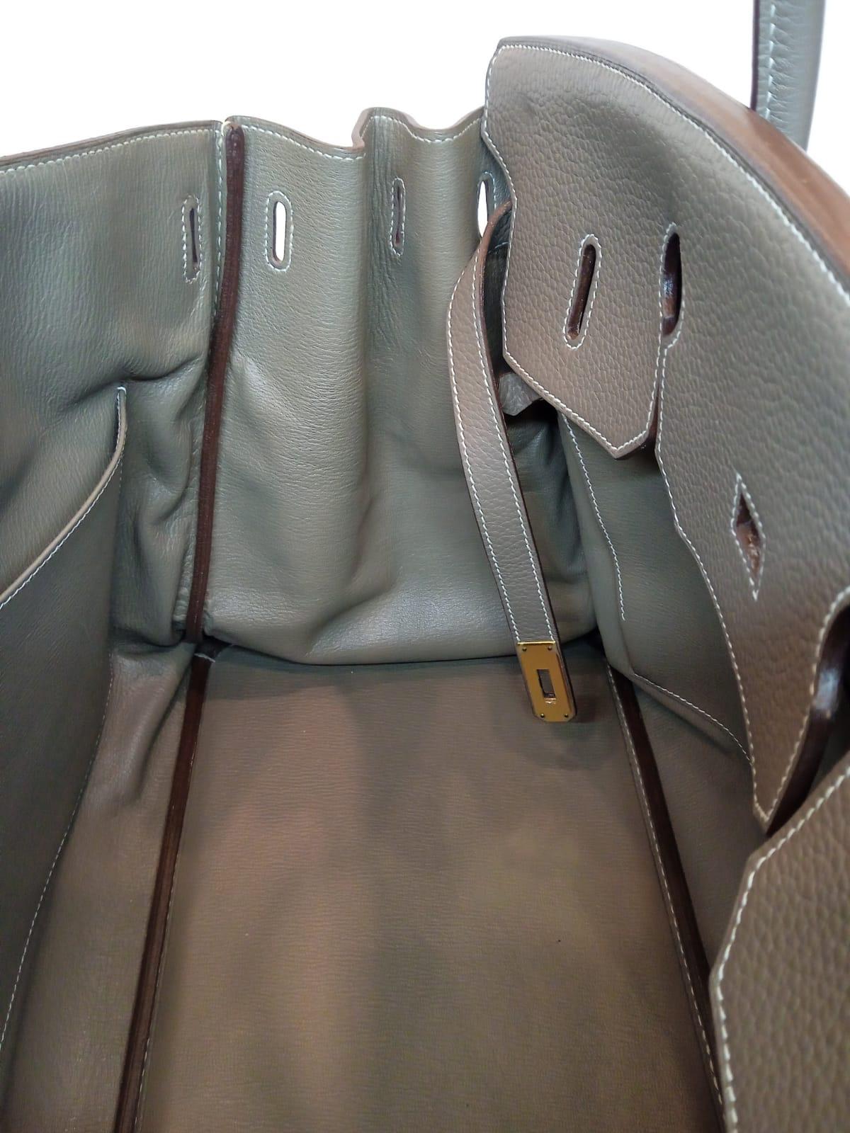 2010 Hermes Etoupe Togo Leather Birkin 40 Bag Gold Hardware 1