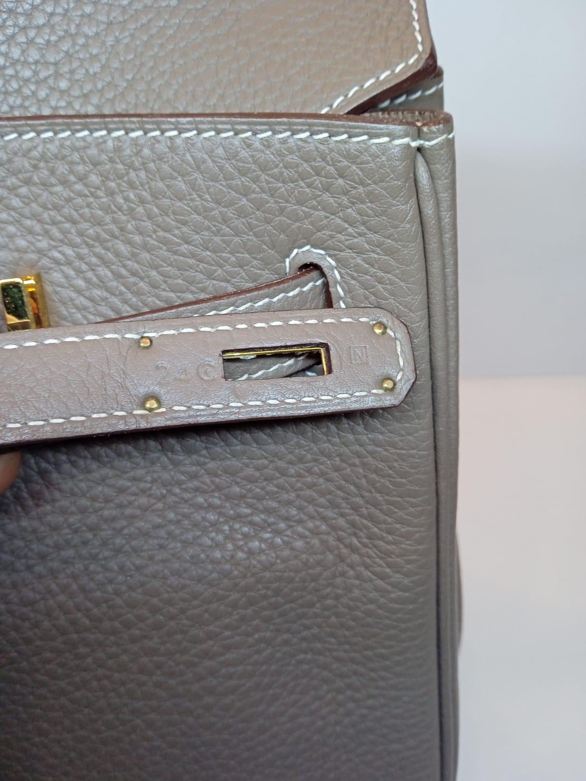 2010 Hermes Etoupe Togo Leather Birkin 40 Bag Gold Hardware 2