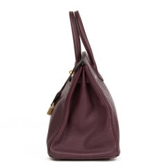 2010 Hermes Prune & Graphite Chevre Mysore Leather Special Order Birkin 35cm