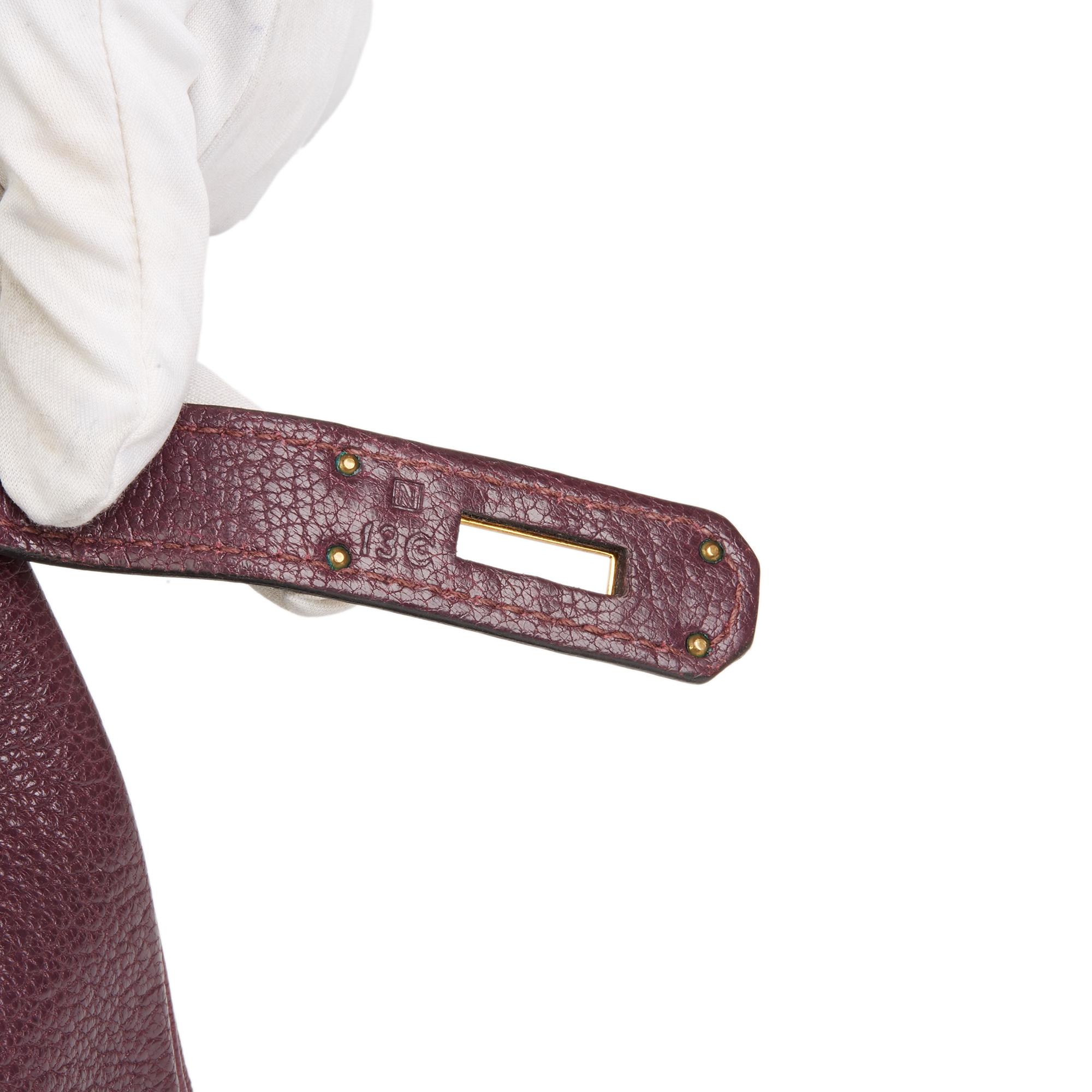 2010 Hermes Prune & Graphite Chevre Mysore Leather Special Order Birkin 35cm 2