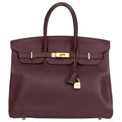 2010 Hermes Prune & Graphite Chevre Mysore Leather Special Order Birkin 35cm