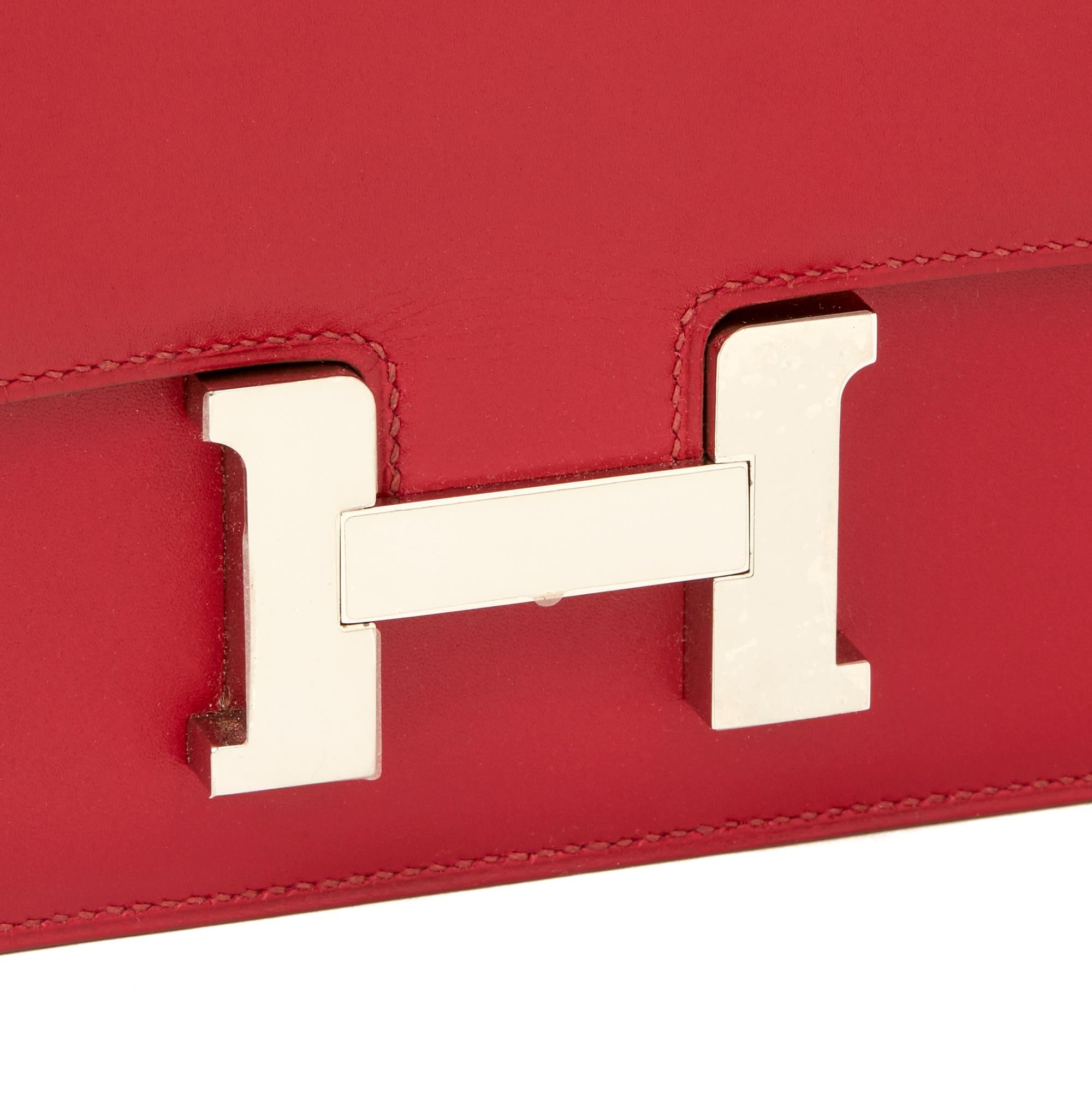 Women's 2010  Hermès Rubis Tadelakt Leather Constance Elan