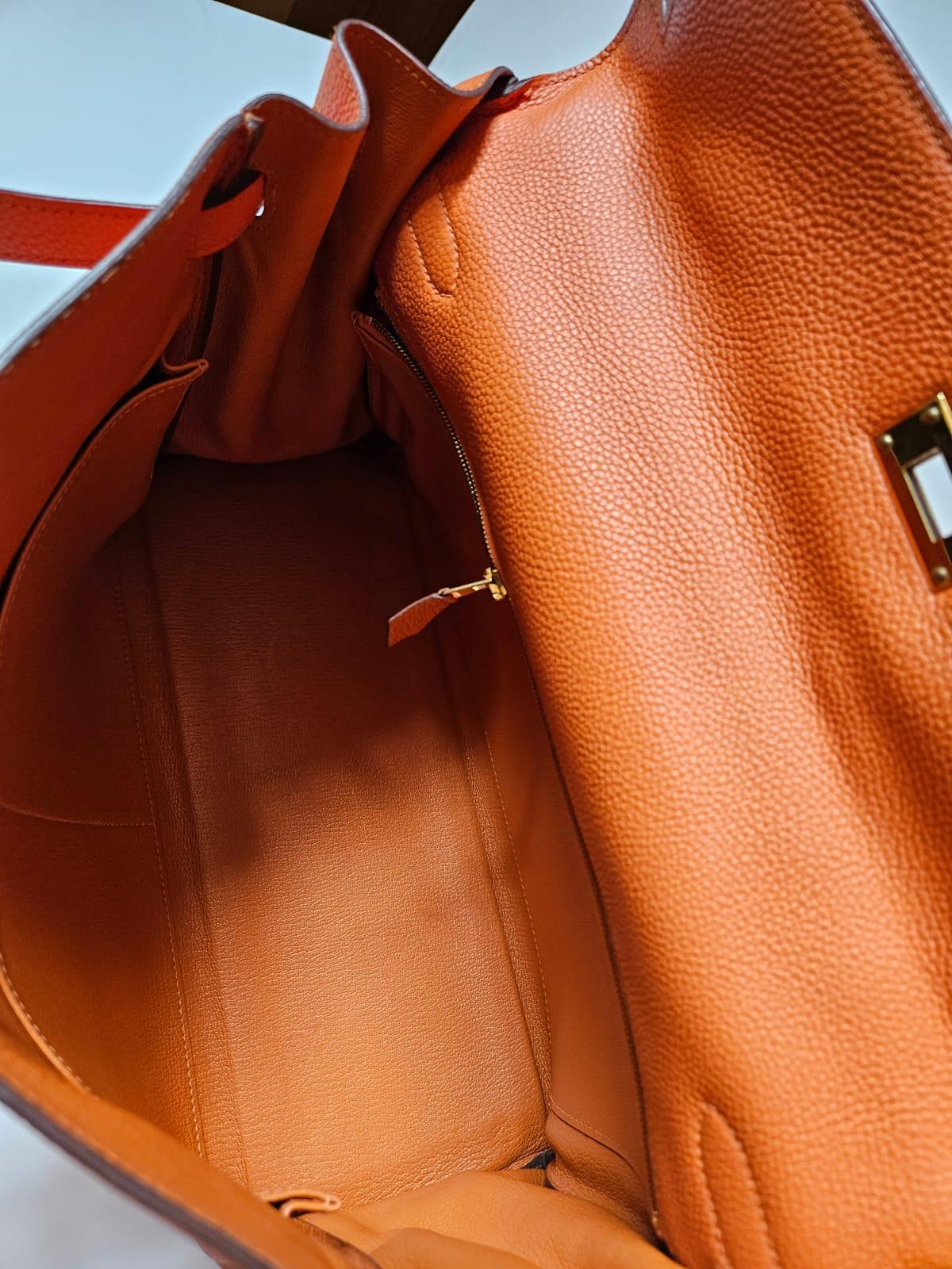2010 Hermes Togo Orange Kelly 35 Bag 6