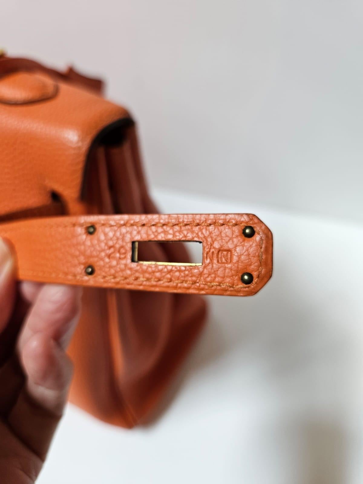 2010 Hermes Togo Orange Kelly 35 Bag 11