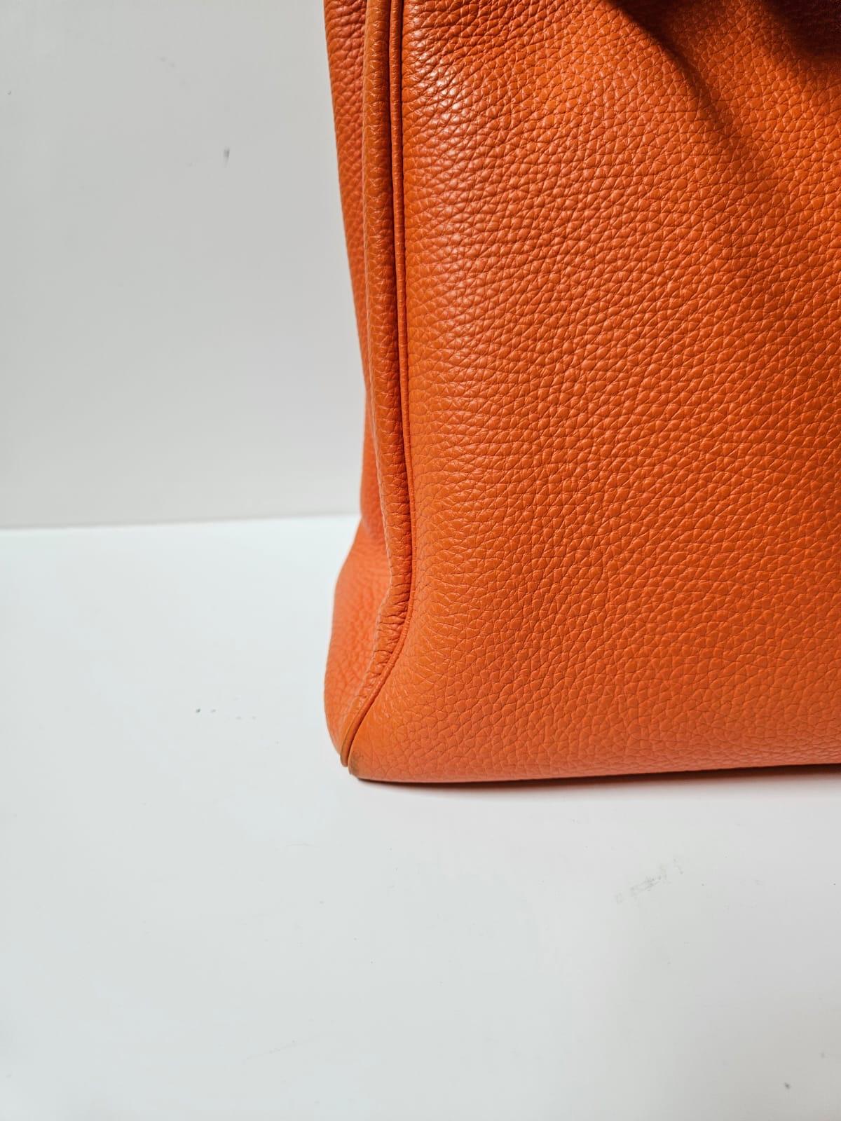 Women's or Men's 2010 Hermes Togo Orange Kelly 35 Bag