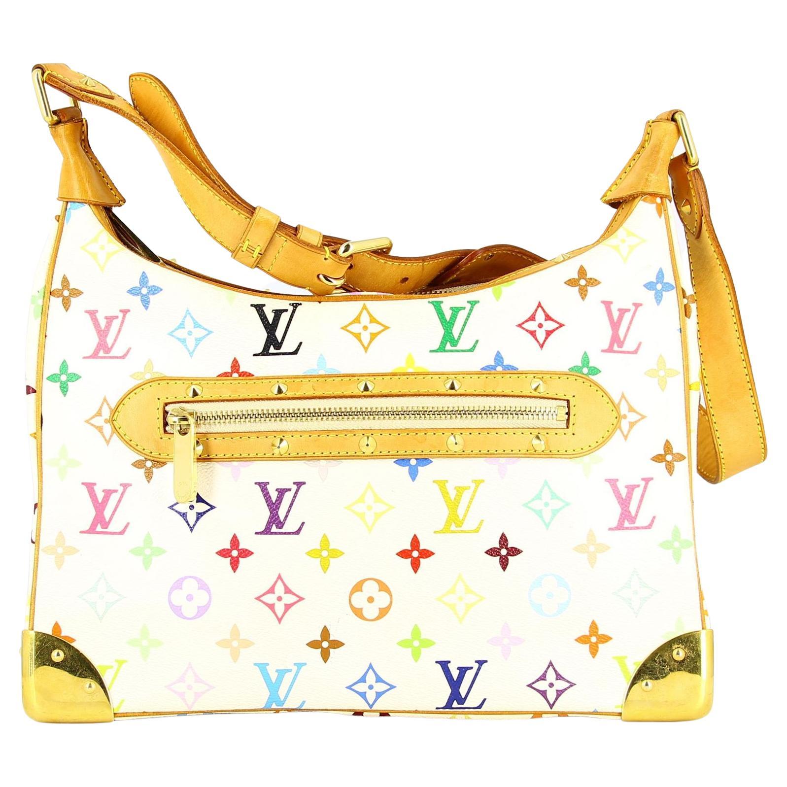 Louis Vuitton White Monogram Multicolore Boulogne Bag For Sale at 1stDibs