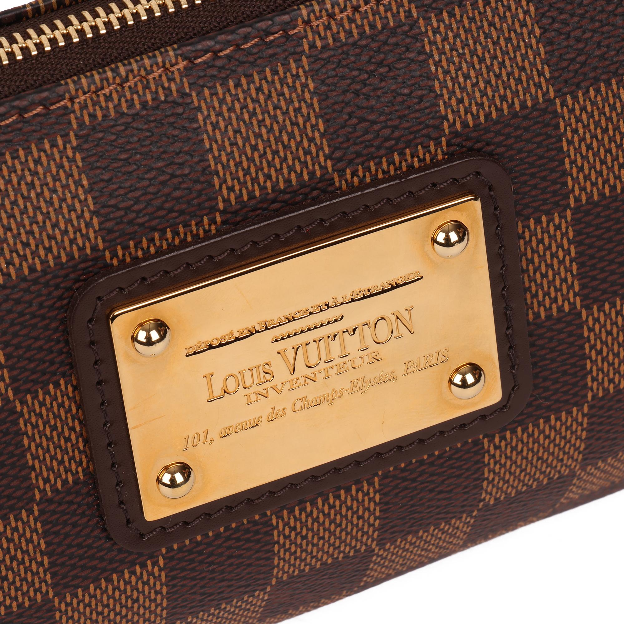 2010 Louis Vuitton Damier Ebene Coated Canvas & Calfskin Leather Eva 1