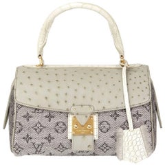 2010 Louis Vuitton Grey Alligator, Ostrich & Mink Jacquard Comedie Carousel