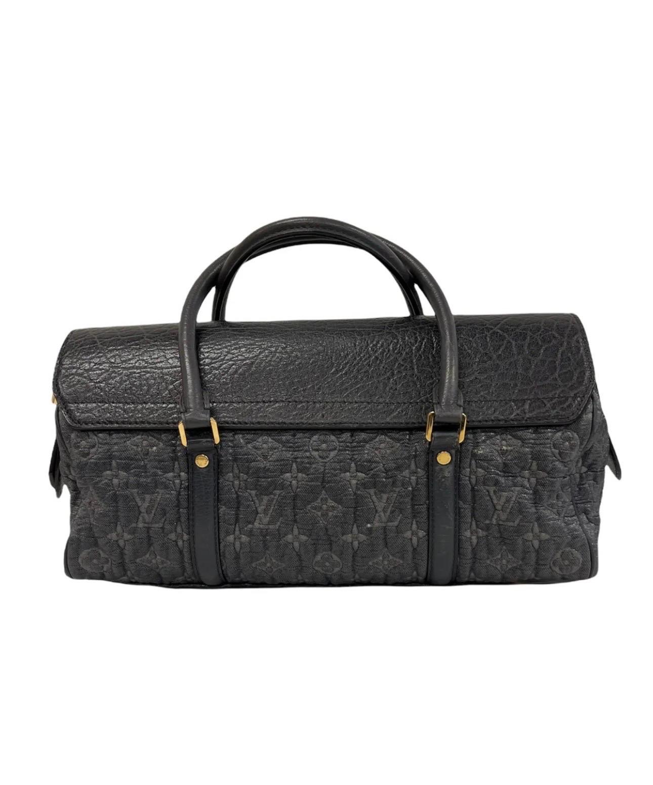 Black 2010 Louis Vuitton Volupte Psyche Blue Top Handle Bag For Sale