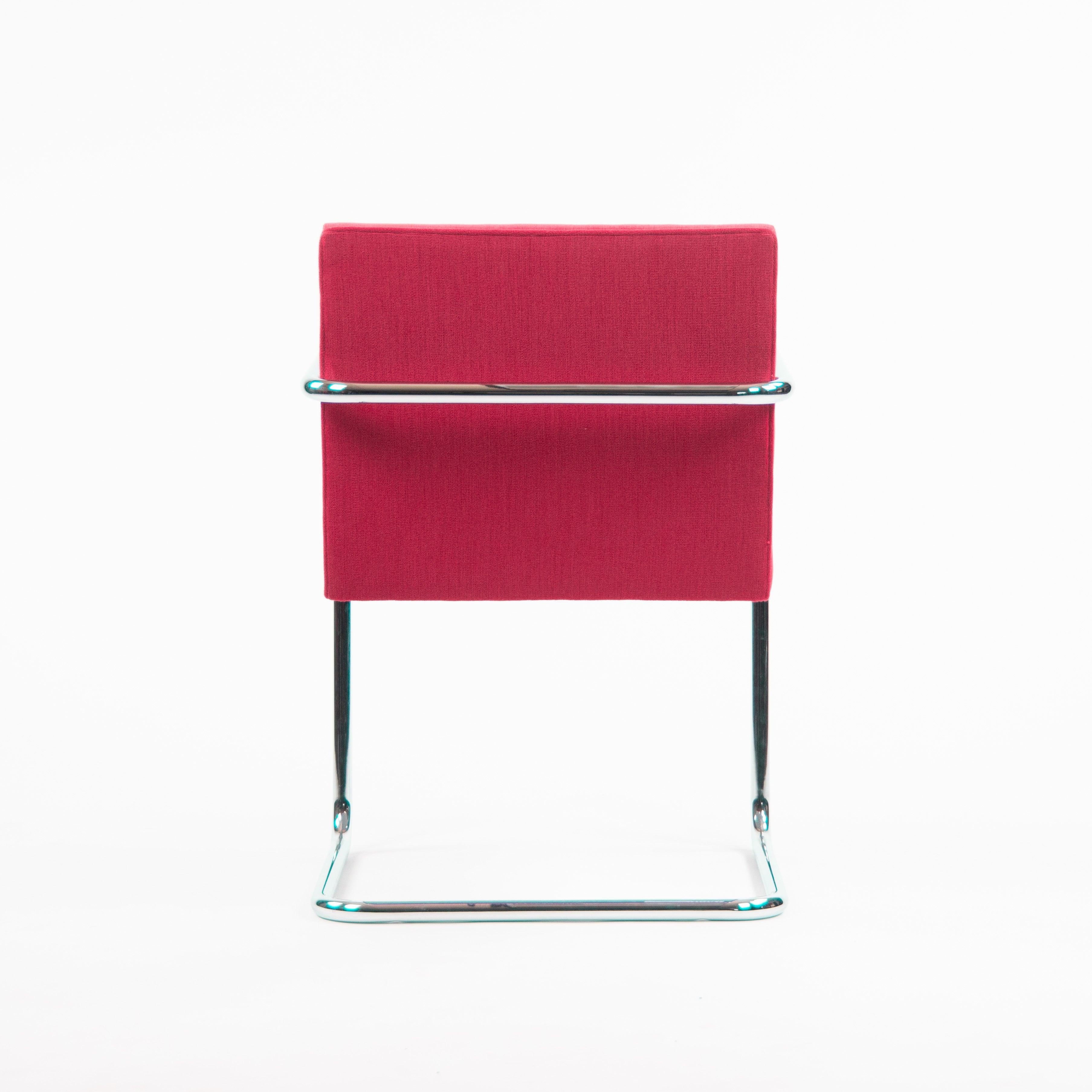 Contemporary 2010 Mies van der Rohe for Knoll Brno Tubular Chrome Dining / Arm Chairs For Sale
