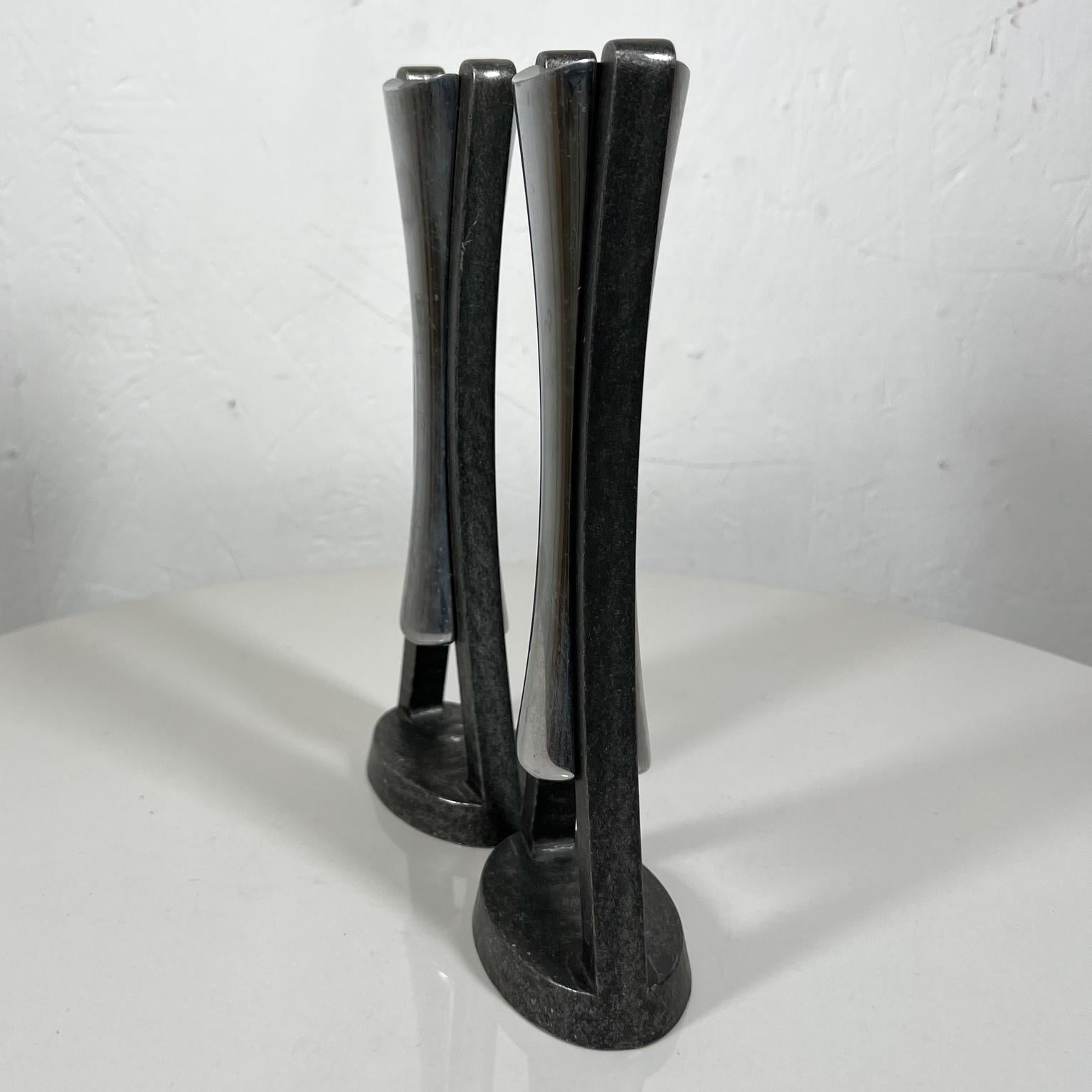 American 2010 Modern Vintage Nambe Sculptural Candle Holders by Neil Cohen