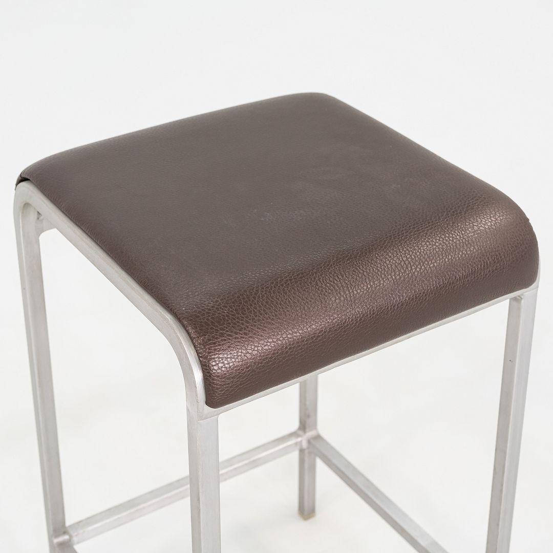 2010 Norman Foster for Emeco 20-06 Stool with Brown Leather Seats 5x Available For Sale 1