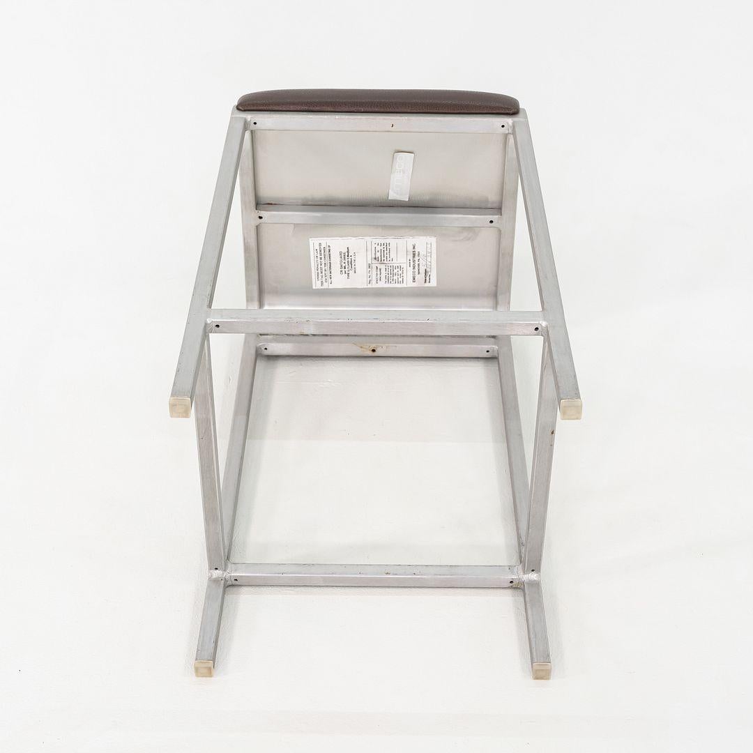 2010 Norman Foster for Emeco 20-06 Stool with Brown Leather Seats 5x Available For Sale 2