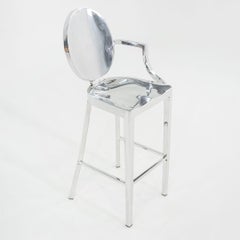 2010 One Armed Polished Aluminum Kong Bar Stool by Philippe Starck for Emeco