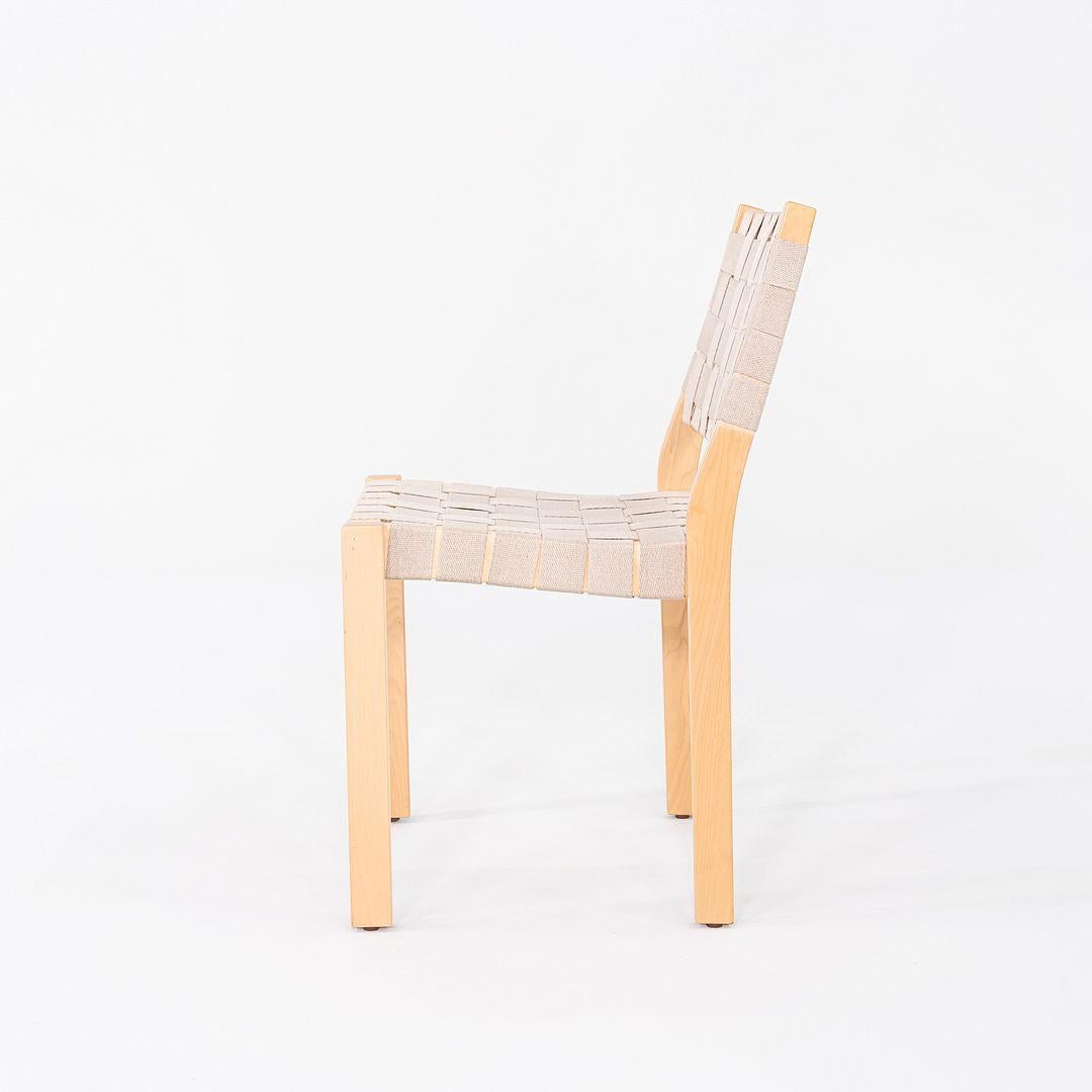 Contemporary 2010 Pair of Alvar & Aino Aalto for Artek 611 Stacking Dining Side Chairs For Sale