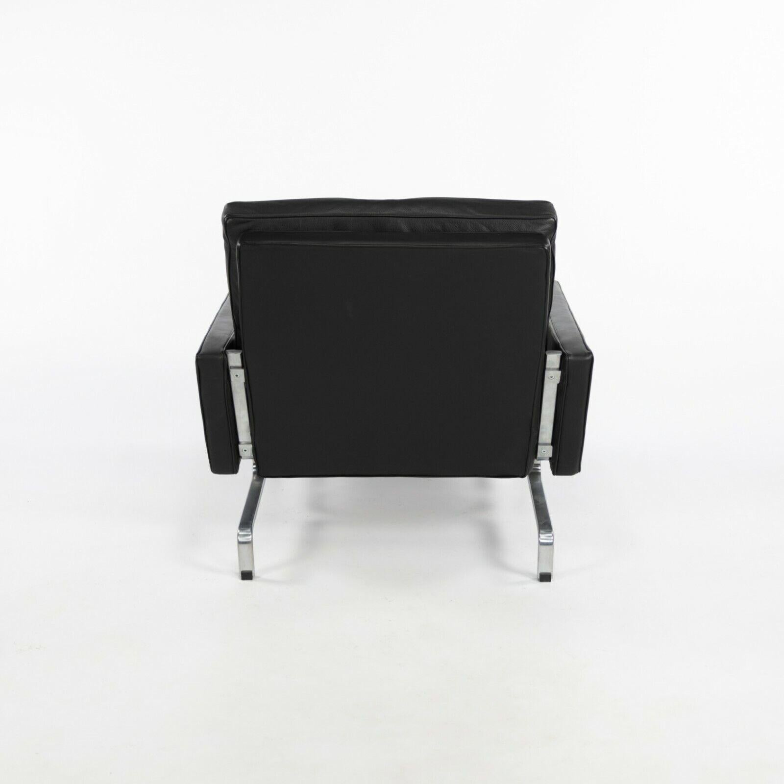 2010 Paar Poul Kjaerholm für Fritz Hansen PK31 Easy Lounge Chairs Schwarzes Leder (21. Jahrhundert und zeitgenössisch) im Angebot