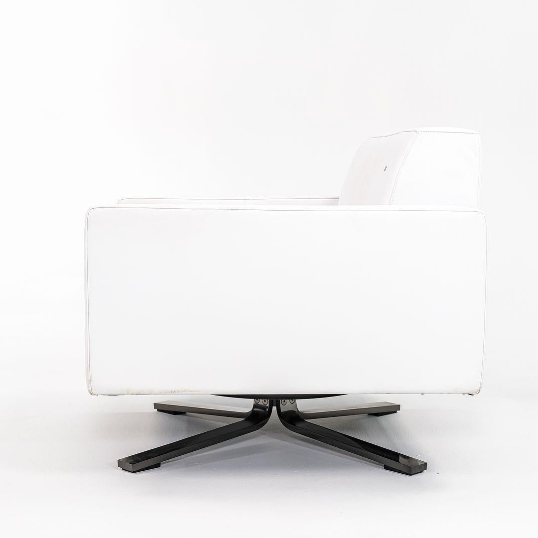 2010 Poltrona Frau Kennedee Swivel Lounge Chair by Jean-Marie Massaud in Leather In Good Condition For Sale In Philadelphia, PA