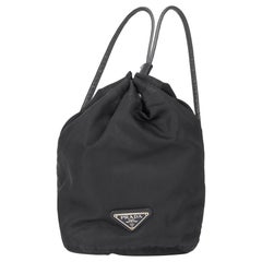 2010 Prada Black Nylon Used Mini Backpack