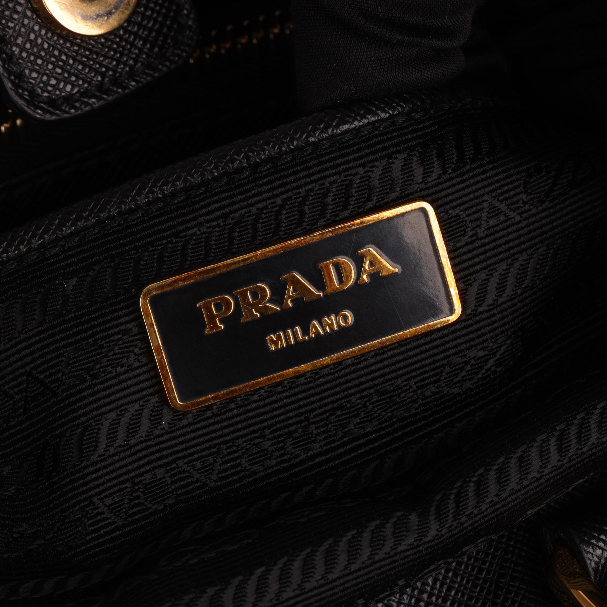 2010 Prada Black Saffiano Leather Gardeners Tote  3