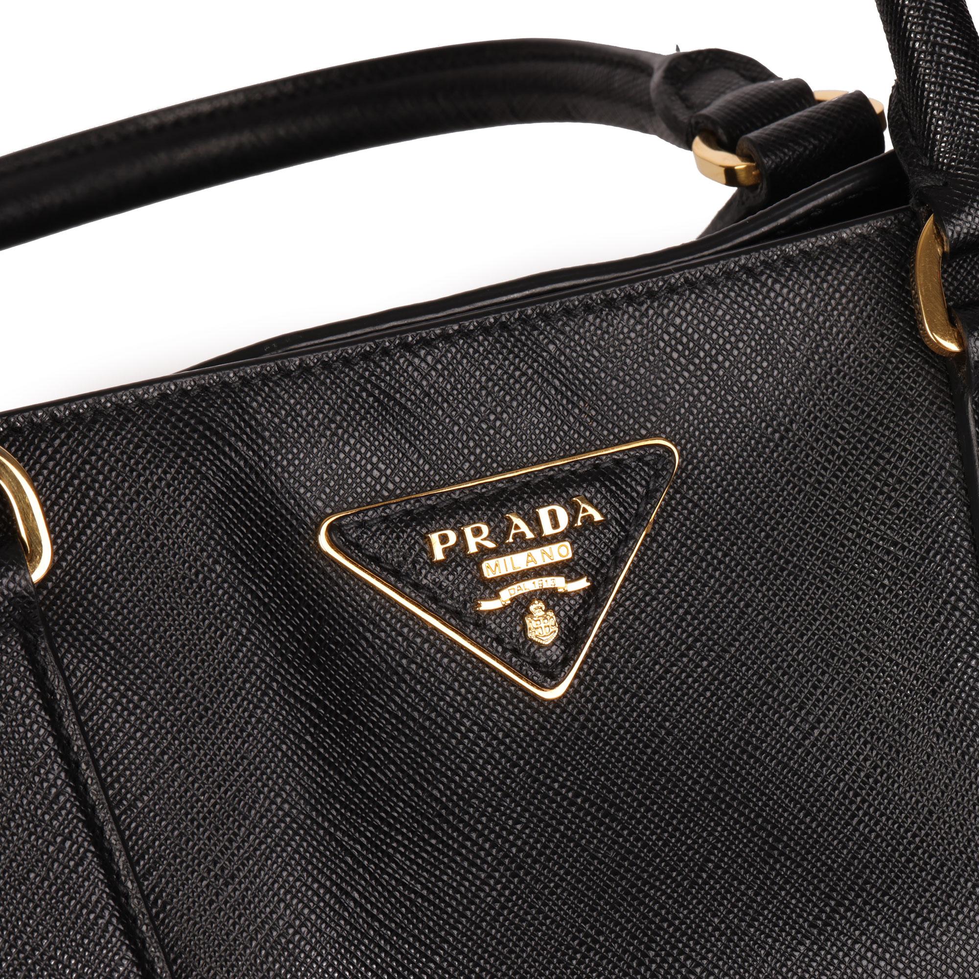 Women's 2010 Prada Black Saffiano Leather Gardeners Tote 