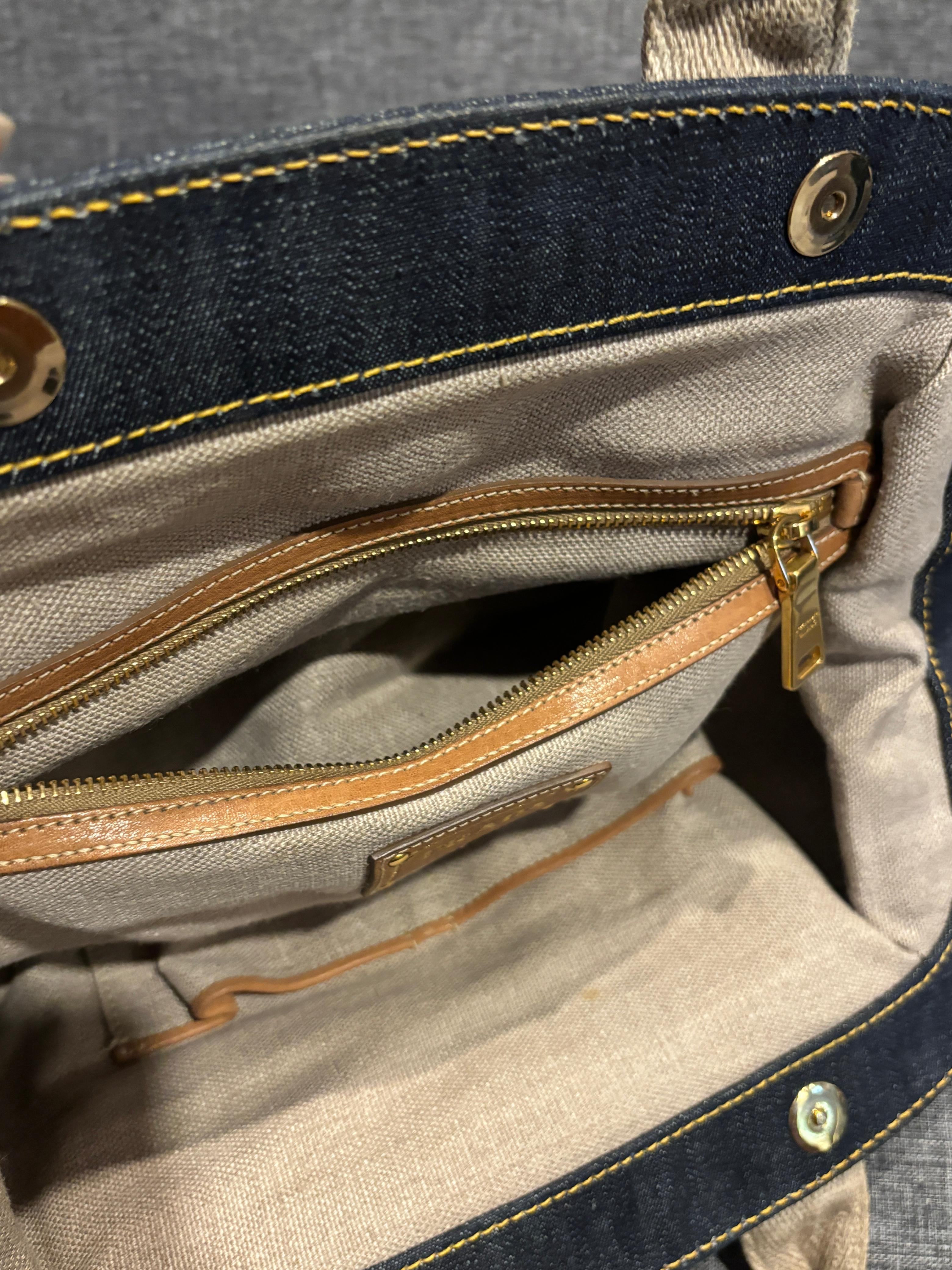 2010 Prada Bowler-Tasche aus blauem Denim im Angebot 9