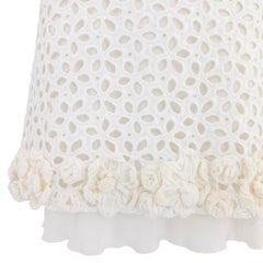 2010 Prada White Broderie Anglaise 3-D Crochet Floral Mini Dress Set