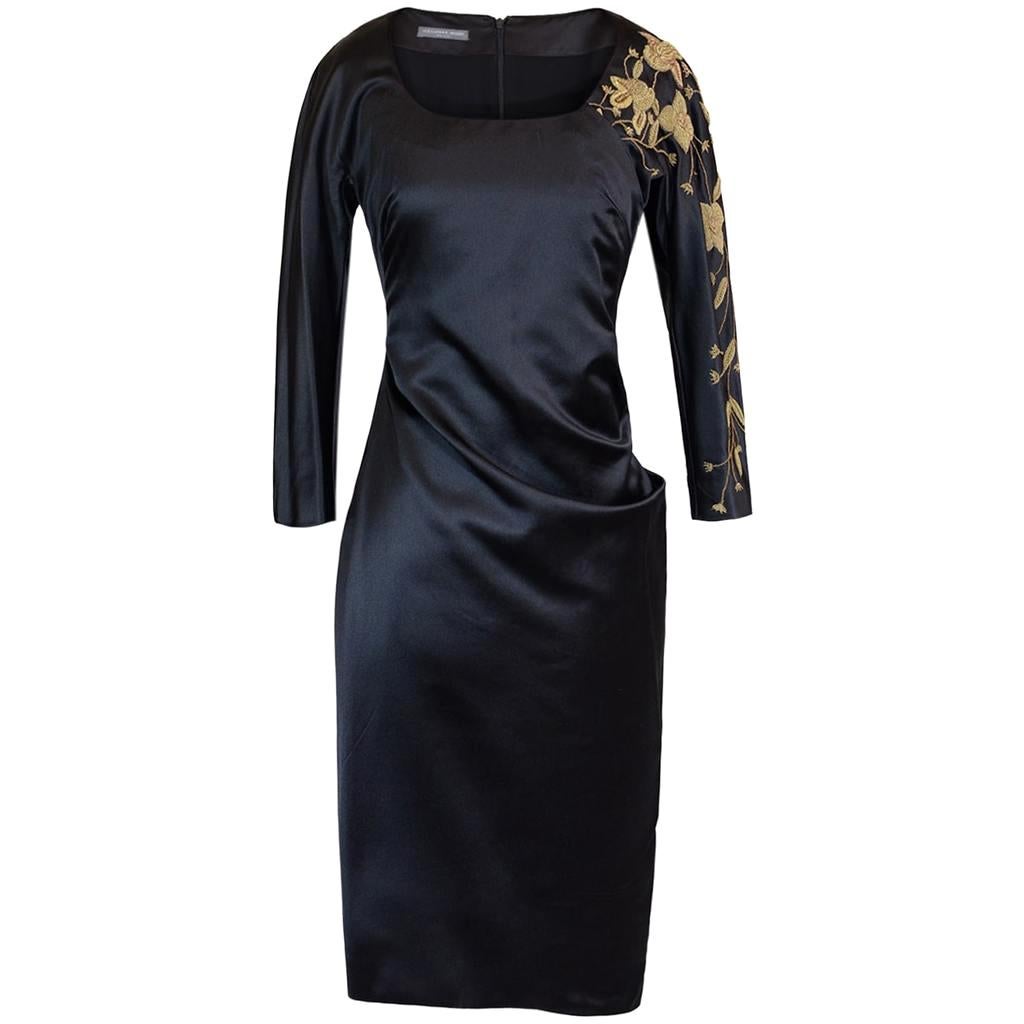 2010 Rare Vintage ALEXANDER McQUEEN Embellished Black Silk Dress