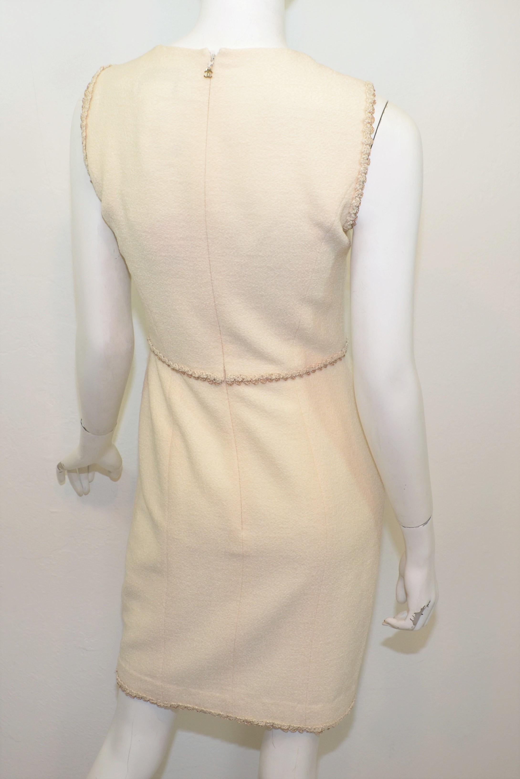 2010 Resort Collection Chanel Cream Knit Dress NWT In New Condition In Carmel, CA