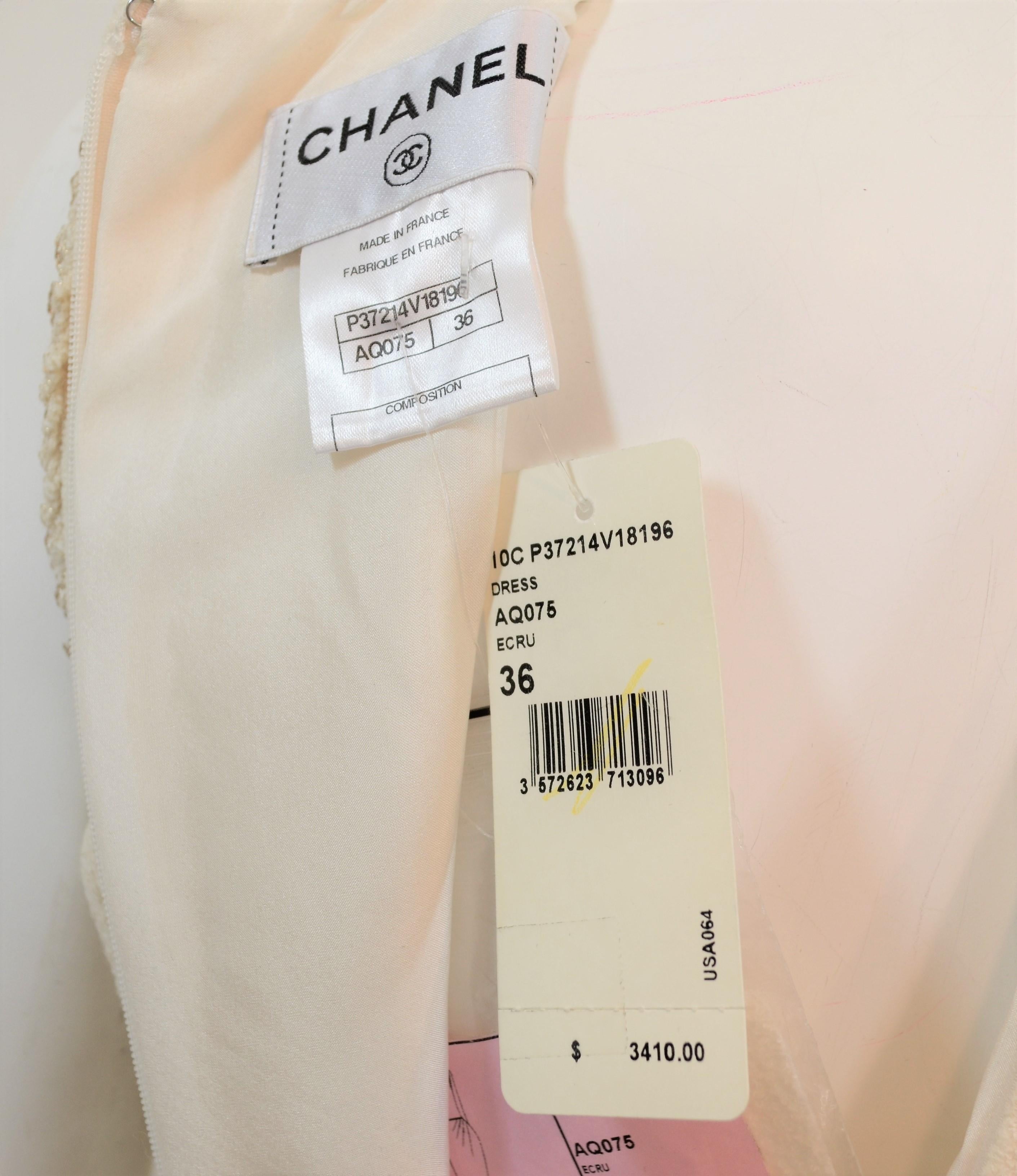 2010 Resort Collection Chanel Cream Knit Dress NWT 1