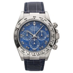 2010 Rolex Daytona 116519 18K WG Auto Sodalite Blue Stone Dial 40mm