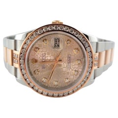 Used 2010 Rolex Rose Gold 116231 Watch Diamond Dial Bezel Box/Paperwork #16977