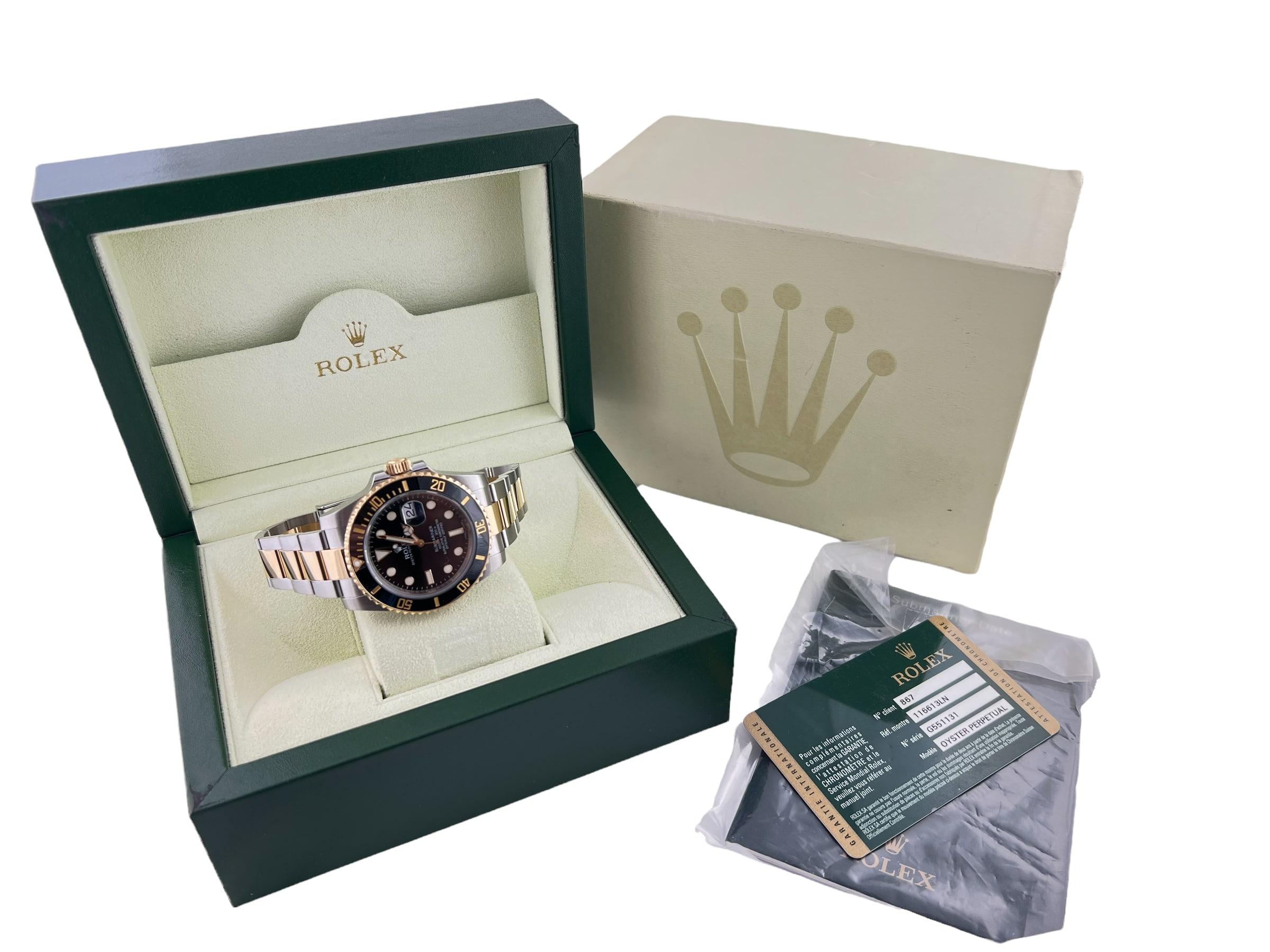 2010 Rolex Submariner zweifarbiges schwarzes Zifferblatt 116613LN Uhrenschachtel / Papiere 7