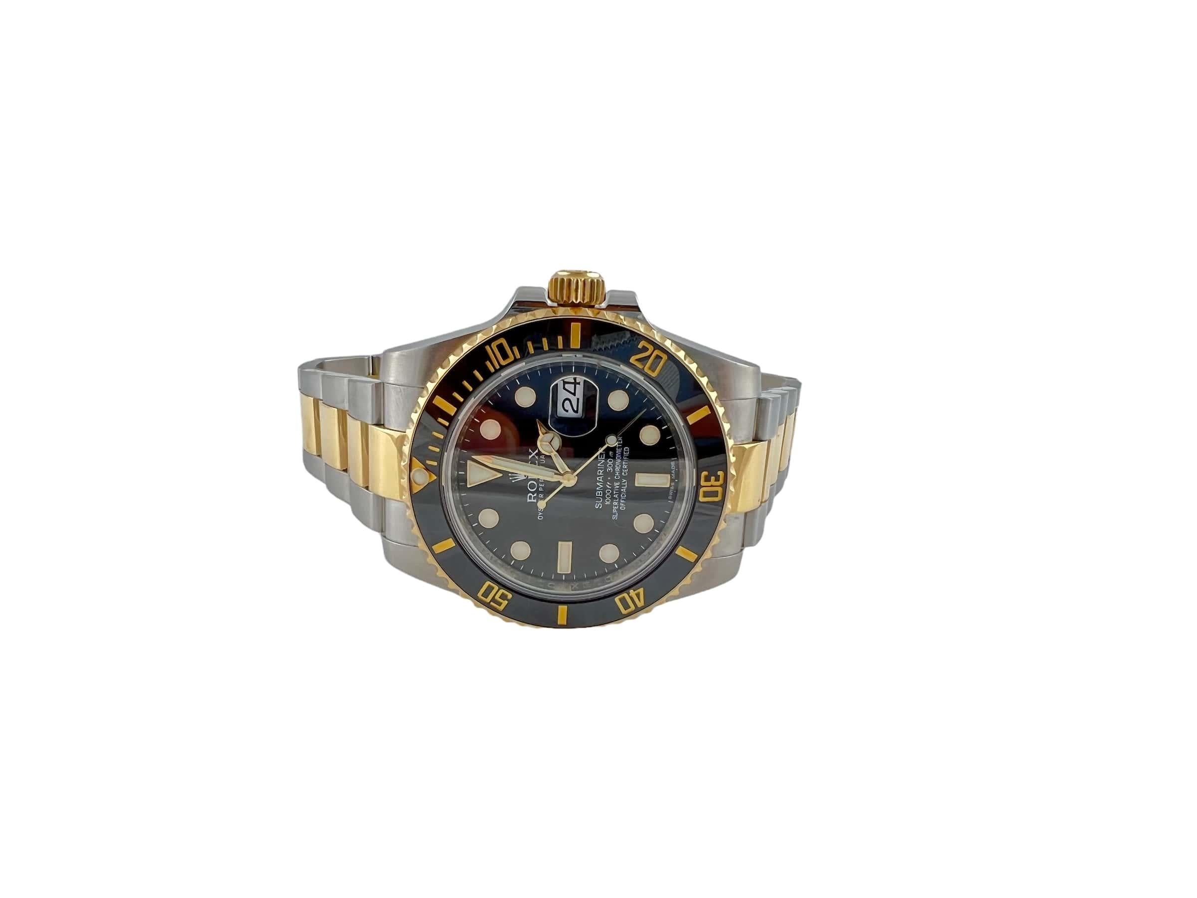 Montre Submariner 2010 Rolex Montre avec cadran noir bicolore 116613LN Boîte/documents 2