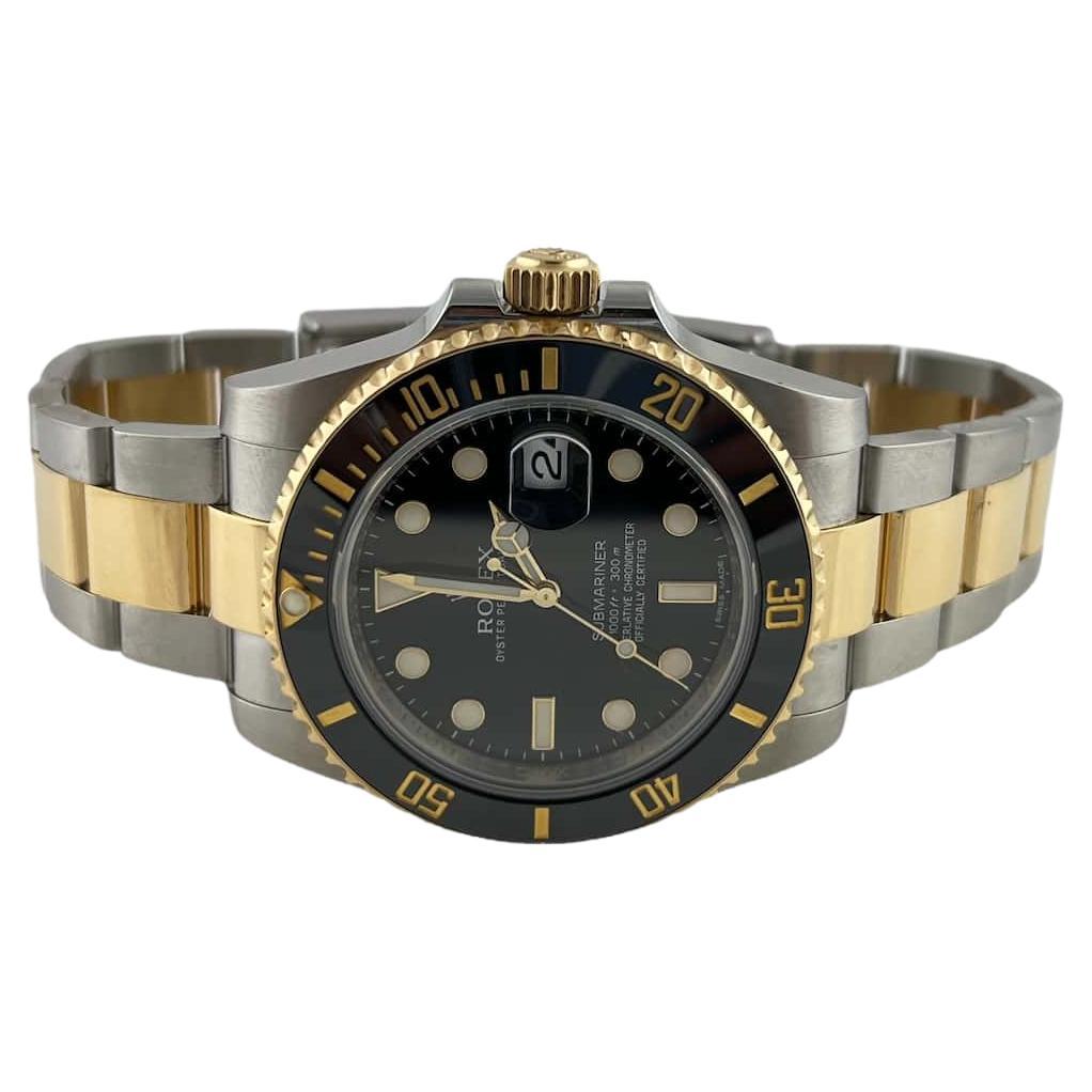 2010 Rolex Submariner Two Tone Black Dial 116613LN Watch Box / Papers